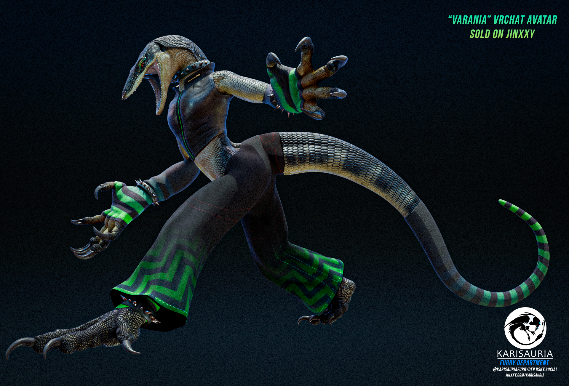 Nekari Varania - Monitor Lizard VRChat avatar