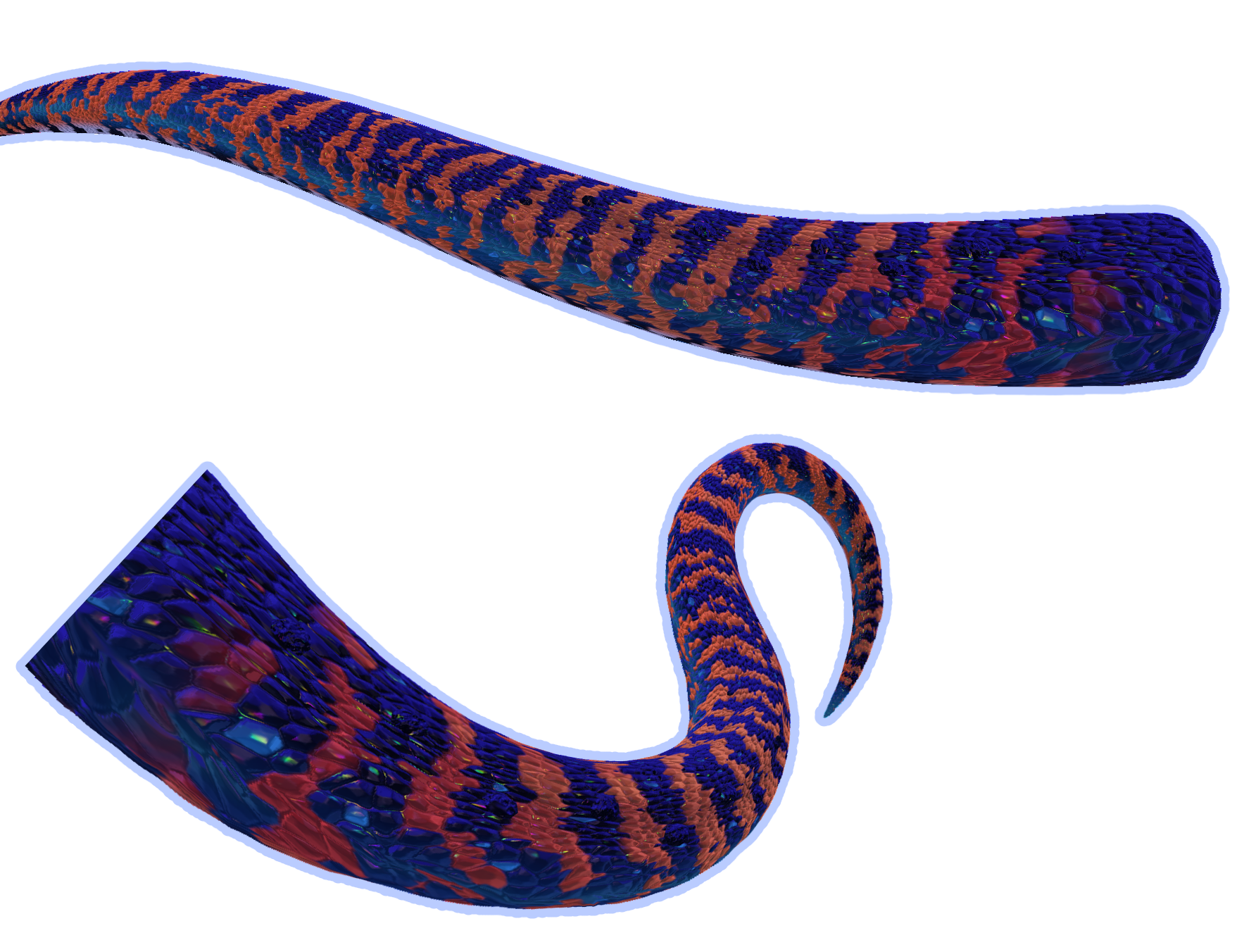 Theropod tail - dinosaur tail asset with animations