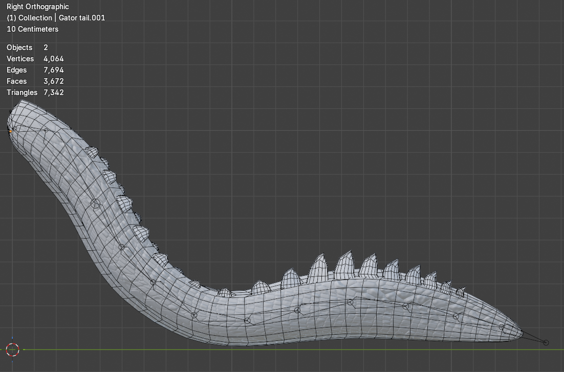 Gator-Dragon tail - asset with animations