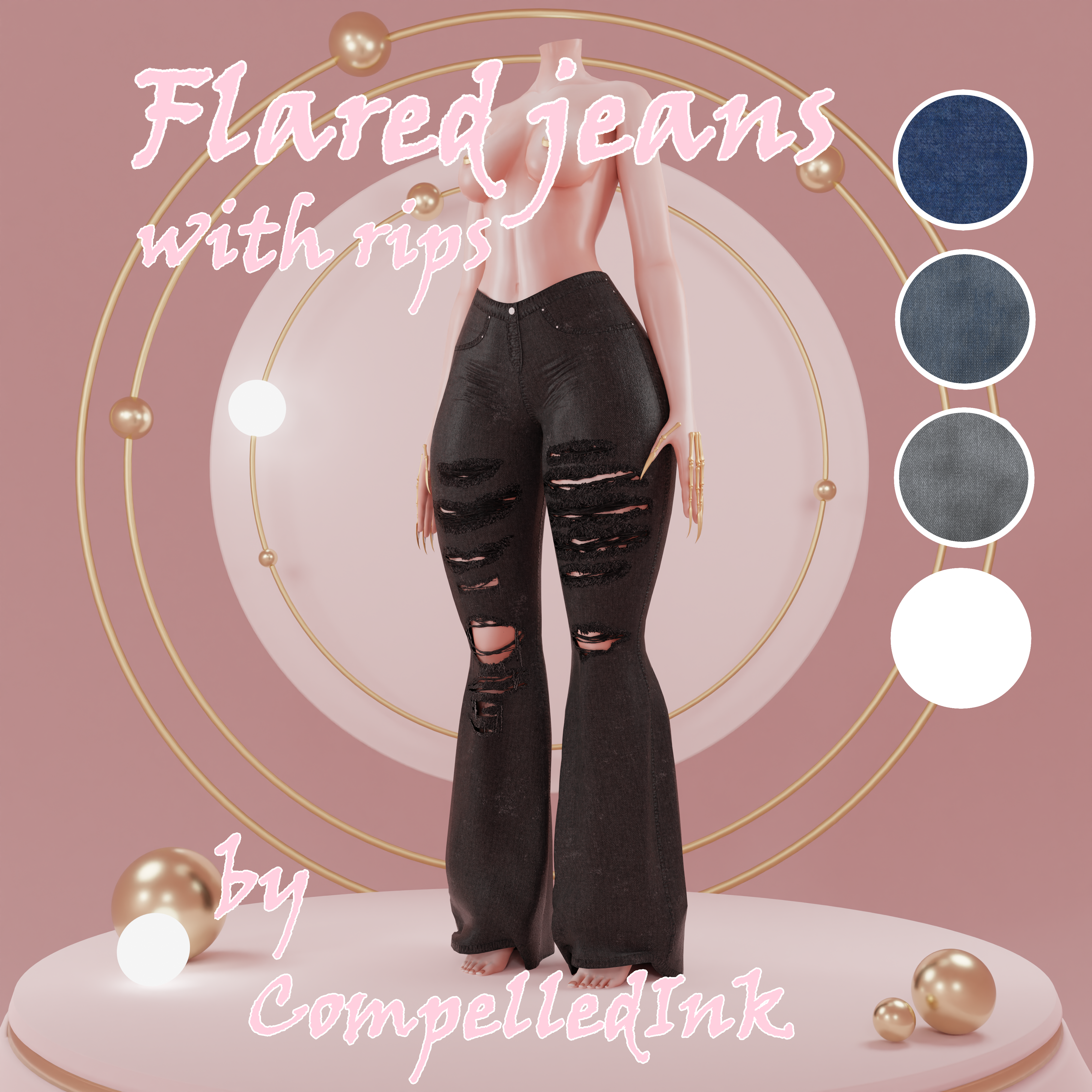 Ripped flared jeans