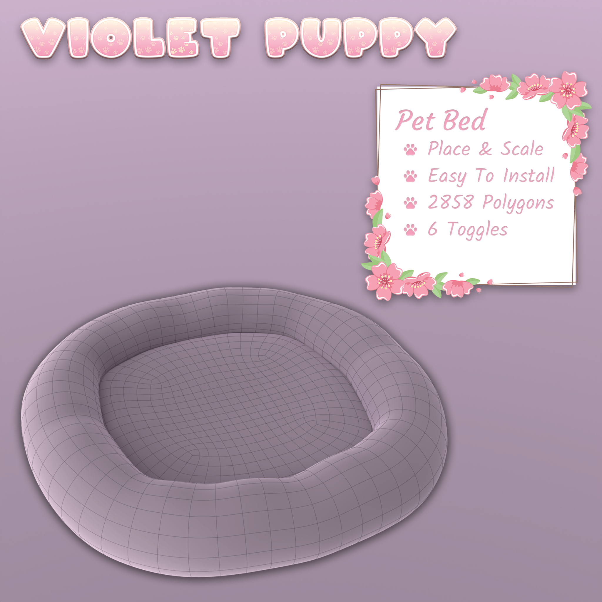 Comfy Pet Bed | World Constraint | Easy To Install + Tutorial | Already Setup! | WD On & Off