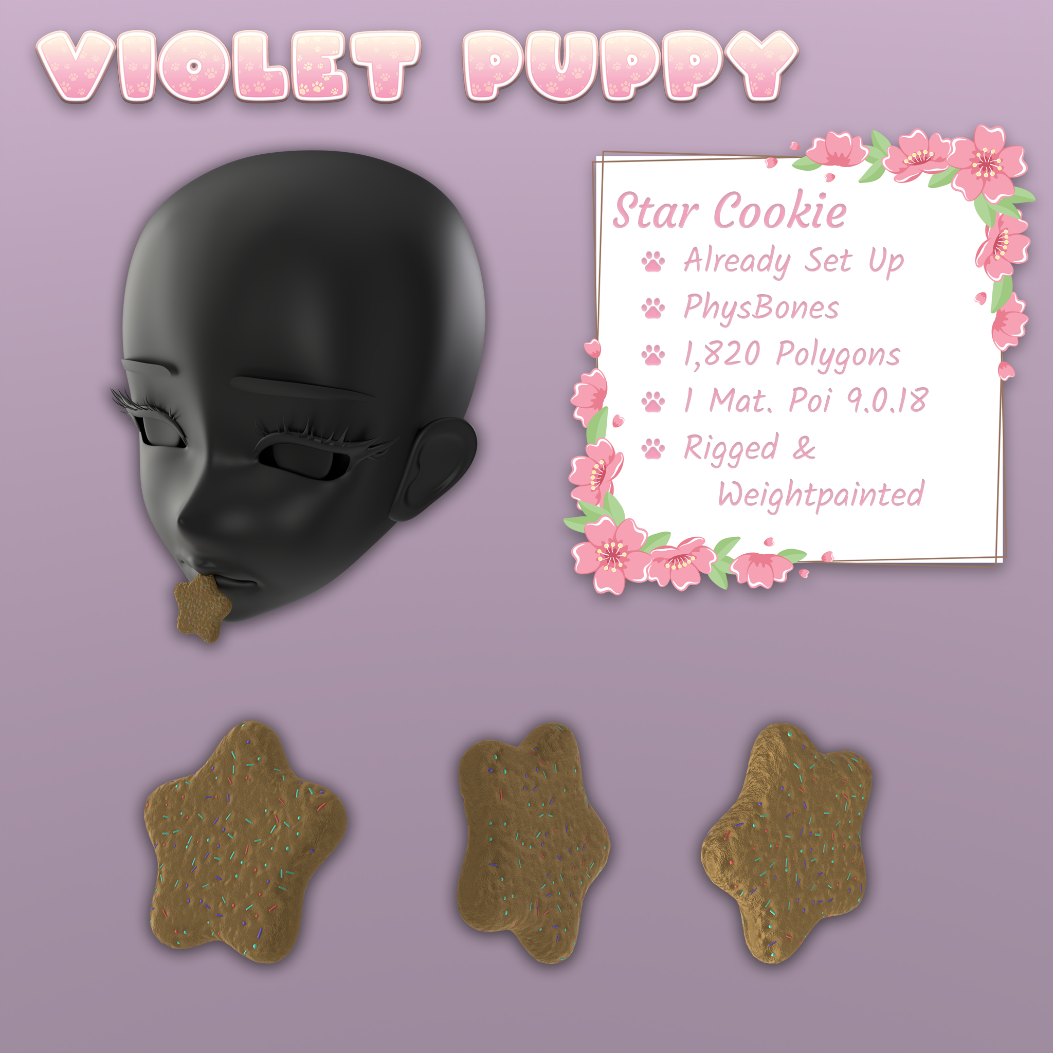 Realistic Cute Cookies! | PhysBones Interaction! | Easy Tnstall + Tutorial | Already Setup!