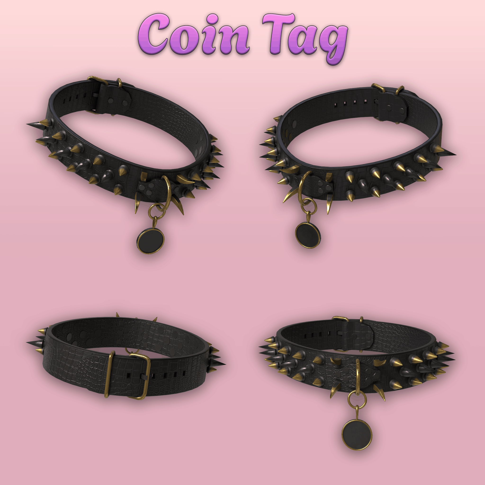 Stud Collar | 3 Tag Styles | PhysBones Interaction!