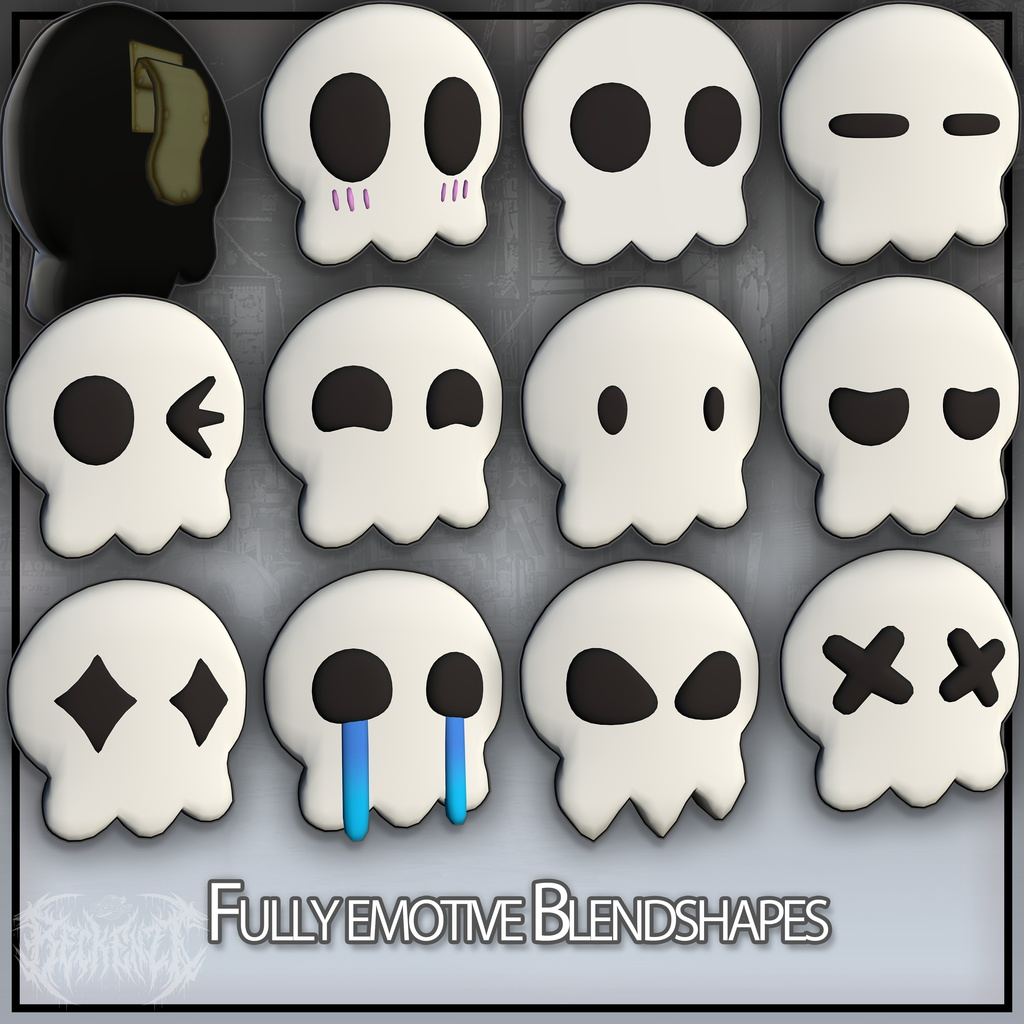 Chibi Skull Clip/Pin For VRChat