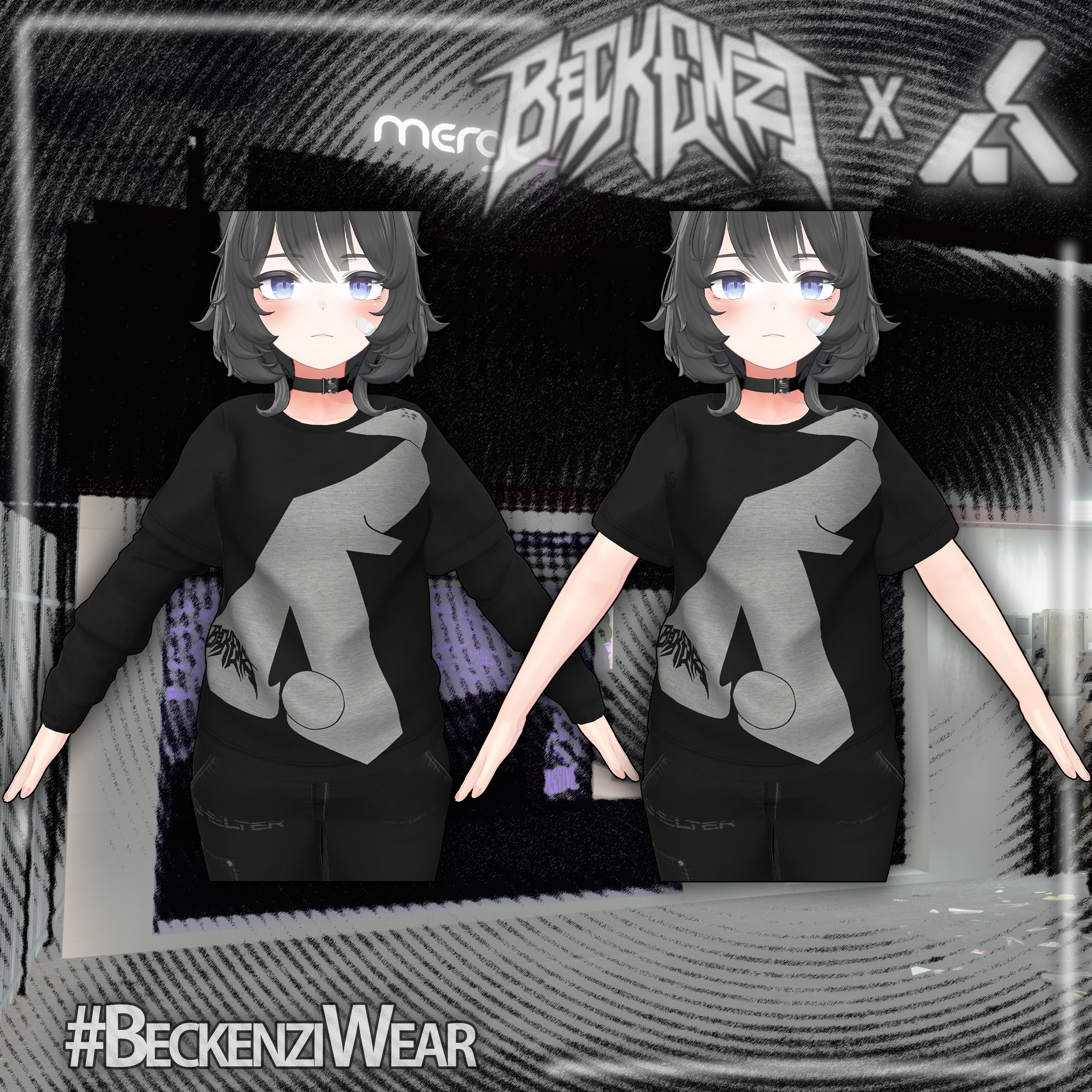 BECKENZI X SHELTER. LAYERED T-SHIRT For ZinFit (M/F), ZinRP(M/F) and Pandabase