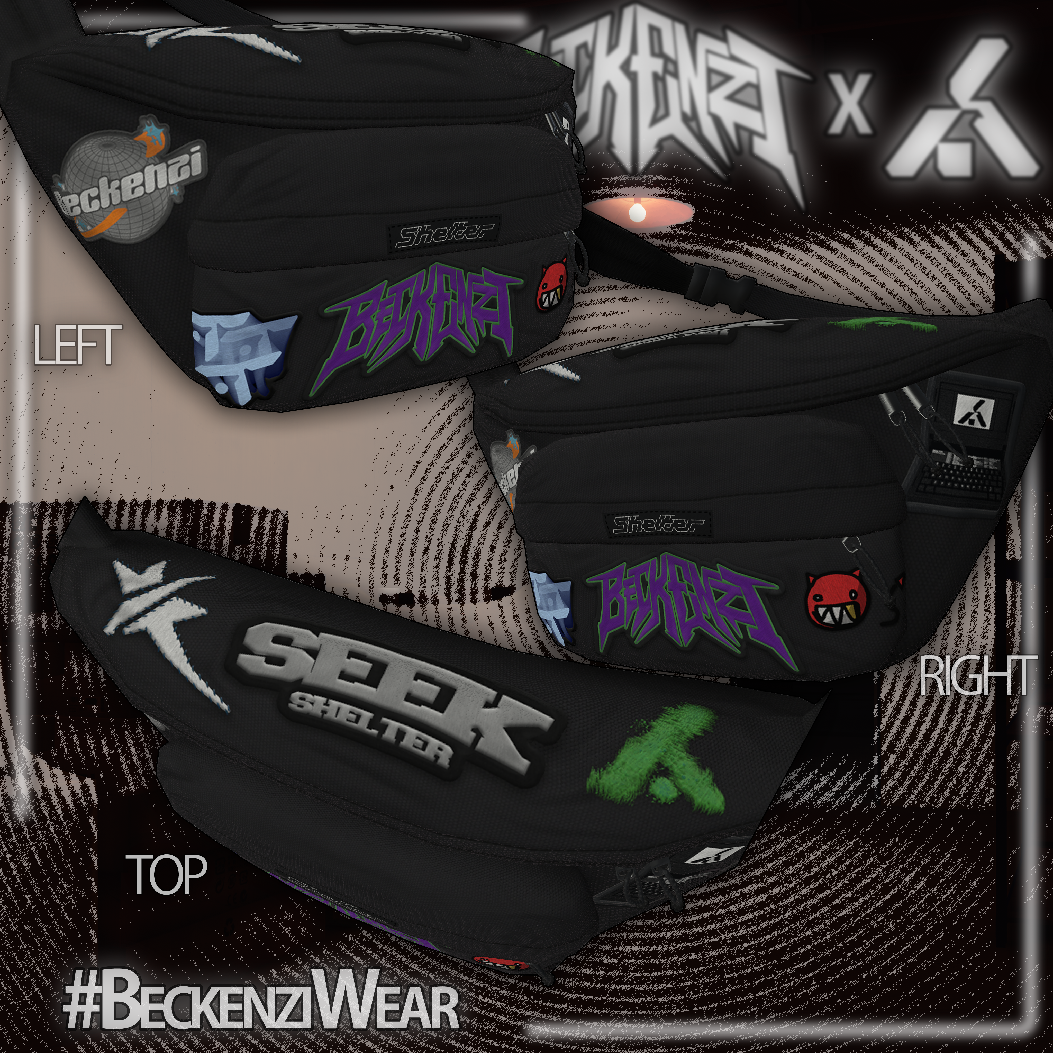 BECKENZI X SHELTER. CROSS-BODY BAG For ZinFit (M/F), ZinRP(M/F) and Pandabase
