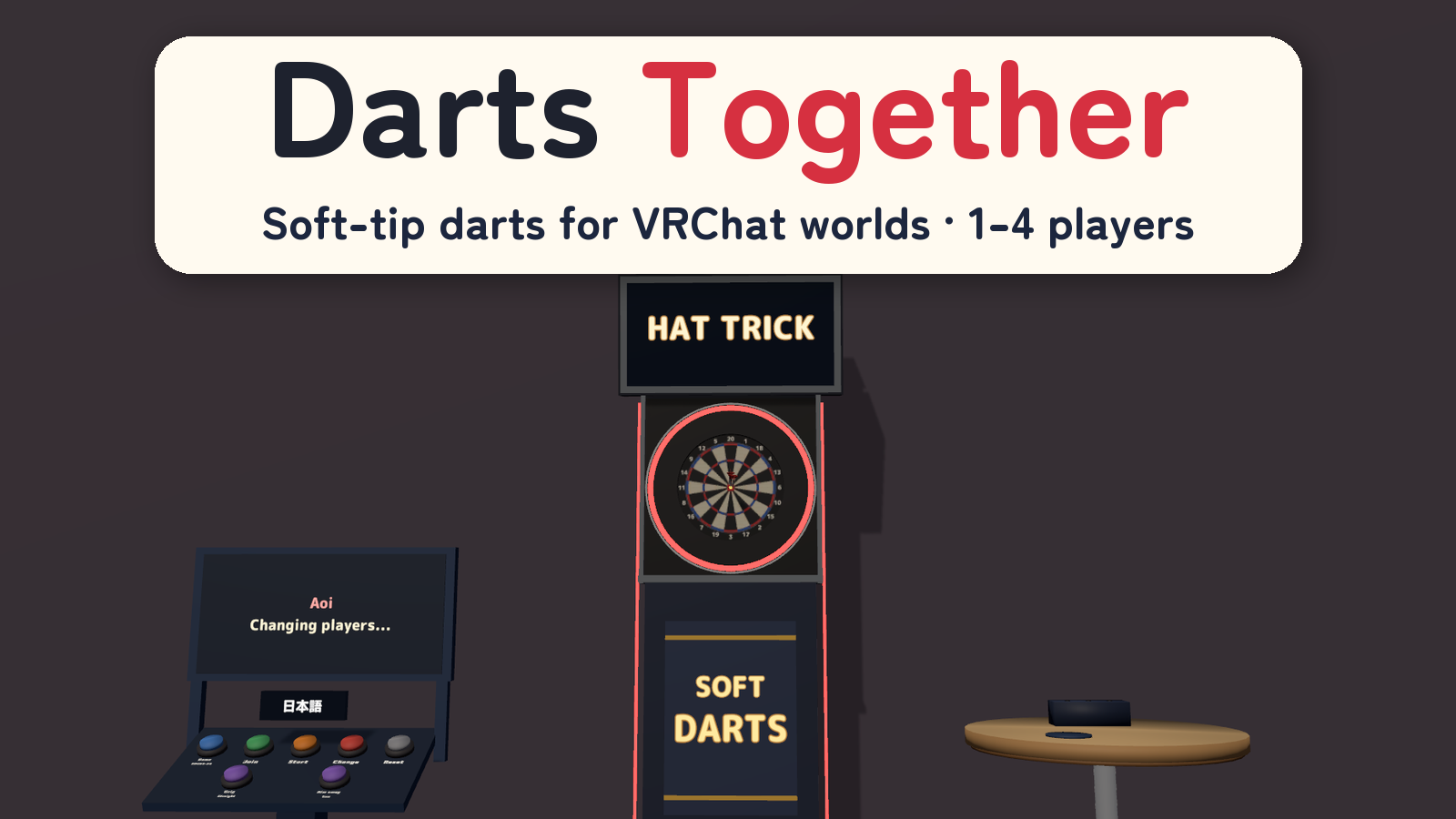 Darts Together | VRChat Soft-Tip Darts Machine for 1–4 Players