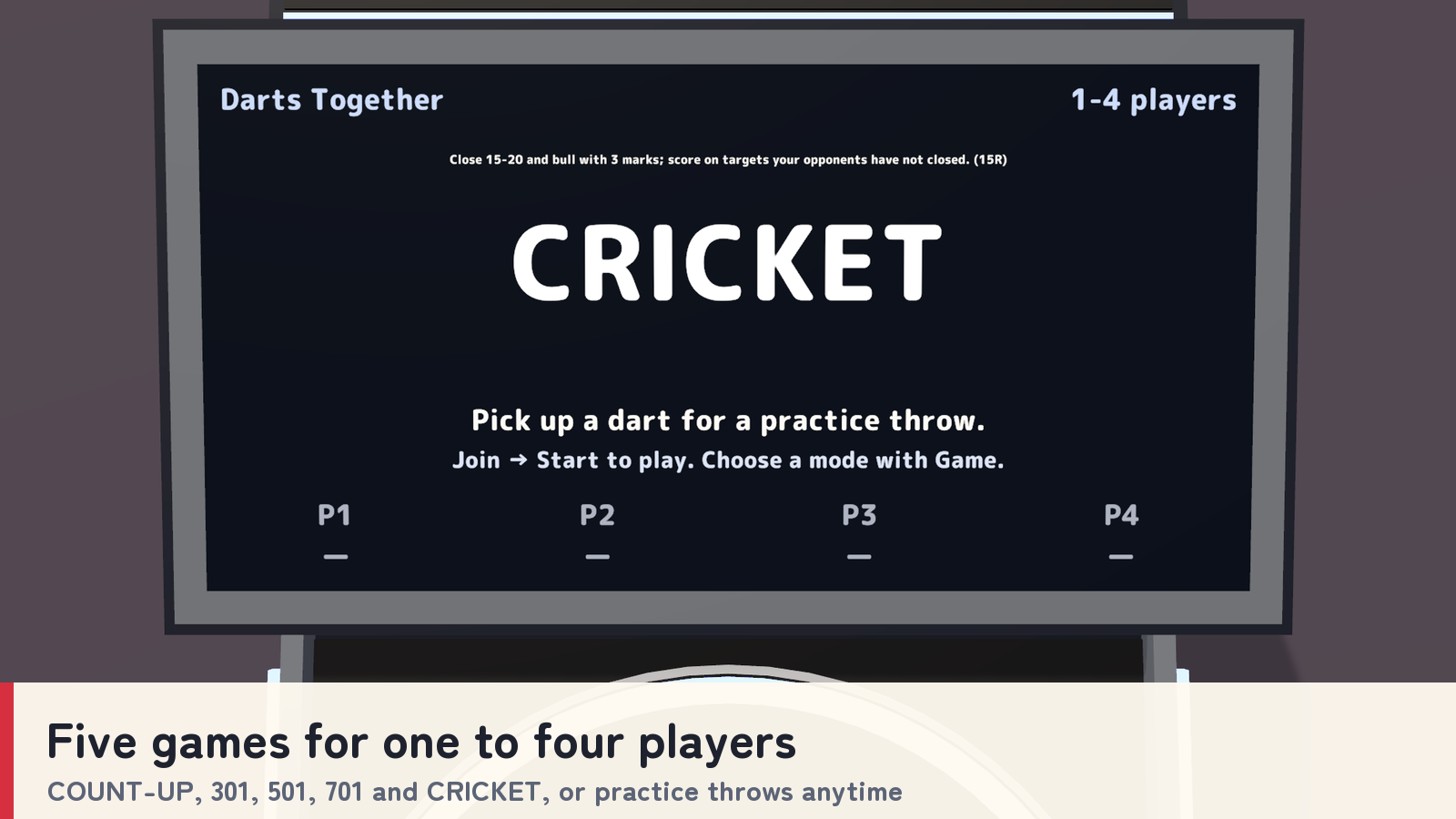Darts Together | VRChat Soft-Tip Darts Machine for 1–4 Players
