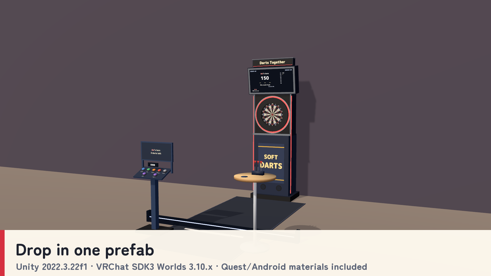 Darts Together | VRChat Soft-Tip Darts Machine for 1–4 Players