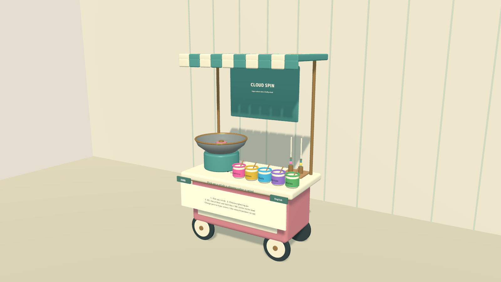 CLOUD SPIN | Color-Layered Cotton Candy Cart for VRChat Worlds