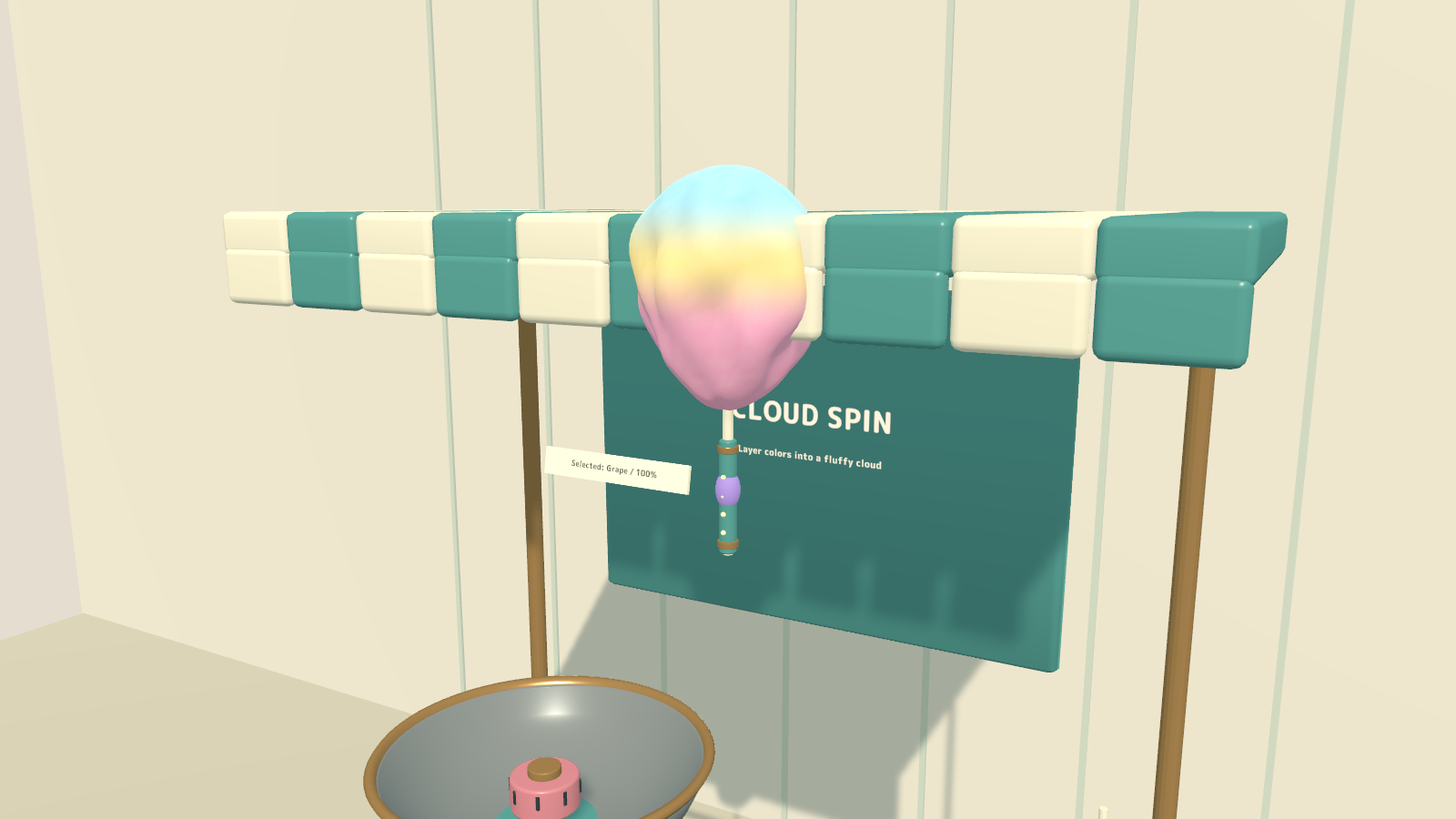 CLOUD SPIN | Color-Layered Cotton Candy Cart for VRChat Worlds
