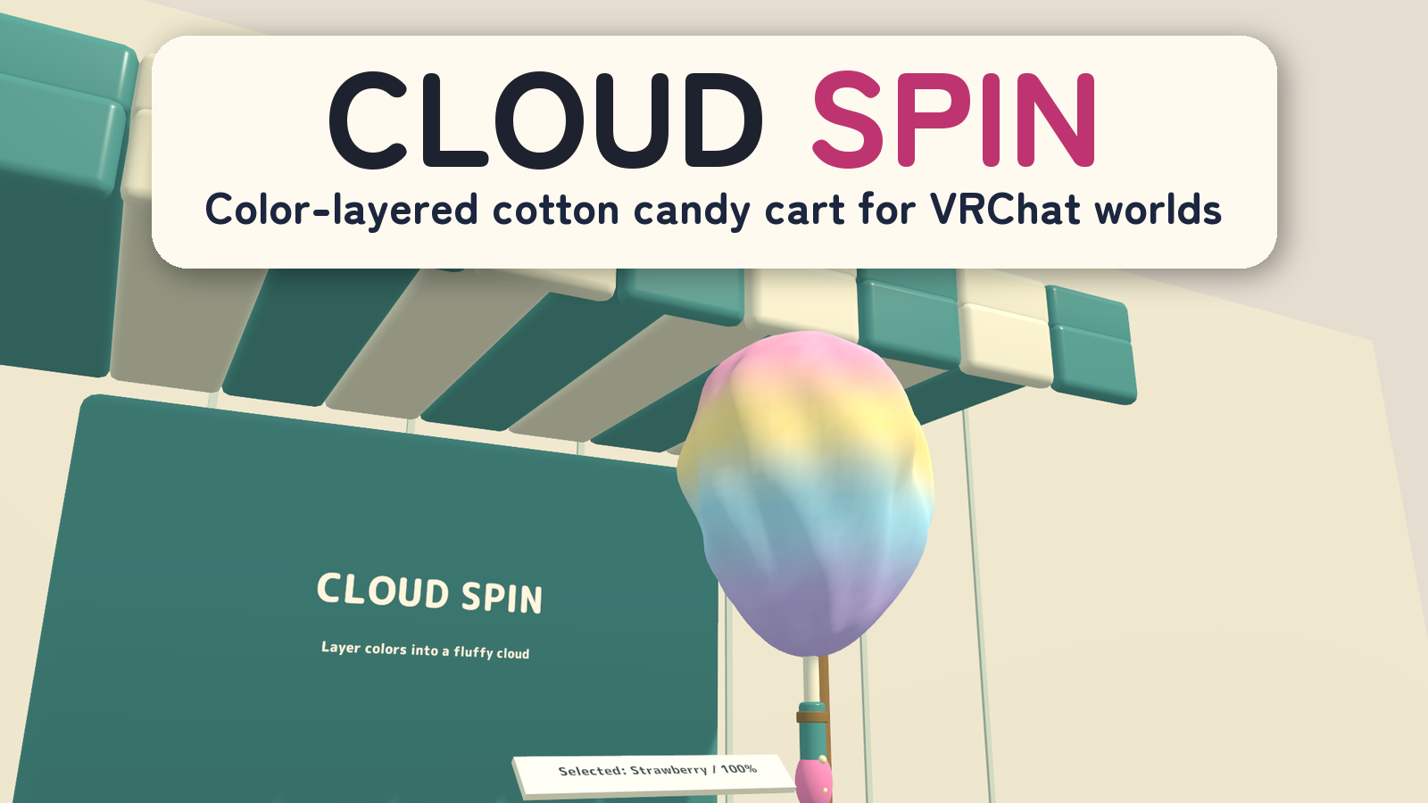 CLOUD SPIN | Color-Layered Cotton Candy Cart for VRChat Worlds