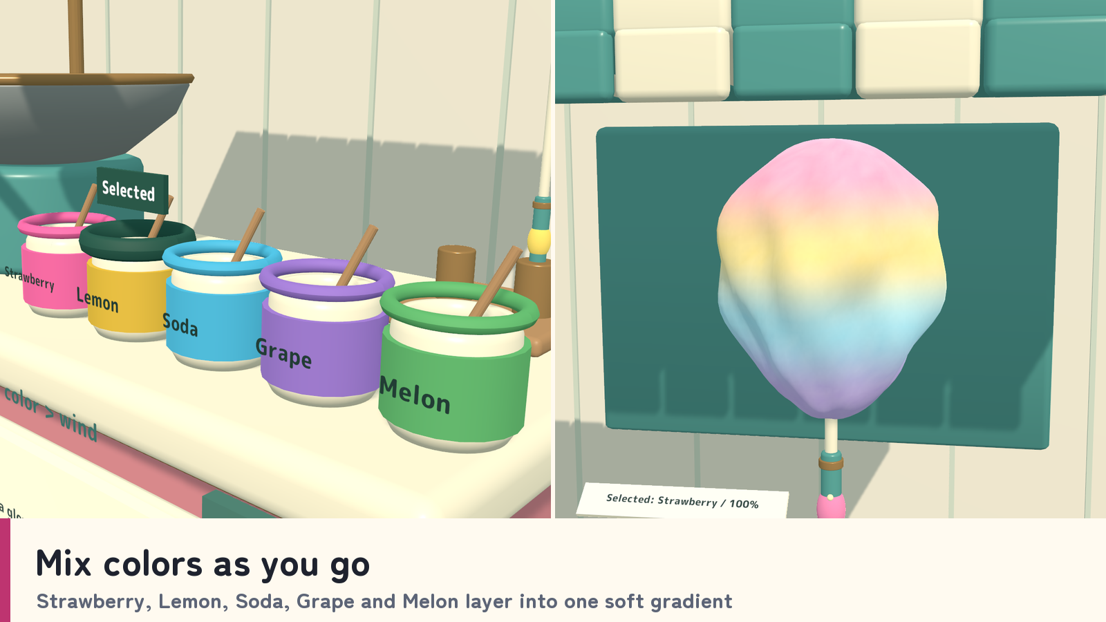 CLOUD SPIN | Color-Layered Cotton Candy Cart for VRChat Worlds