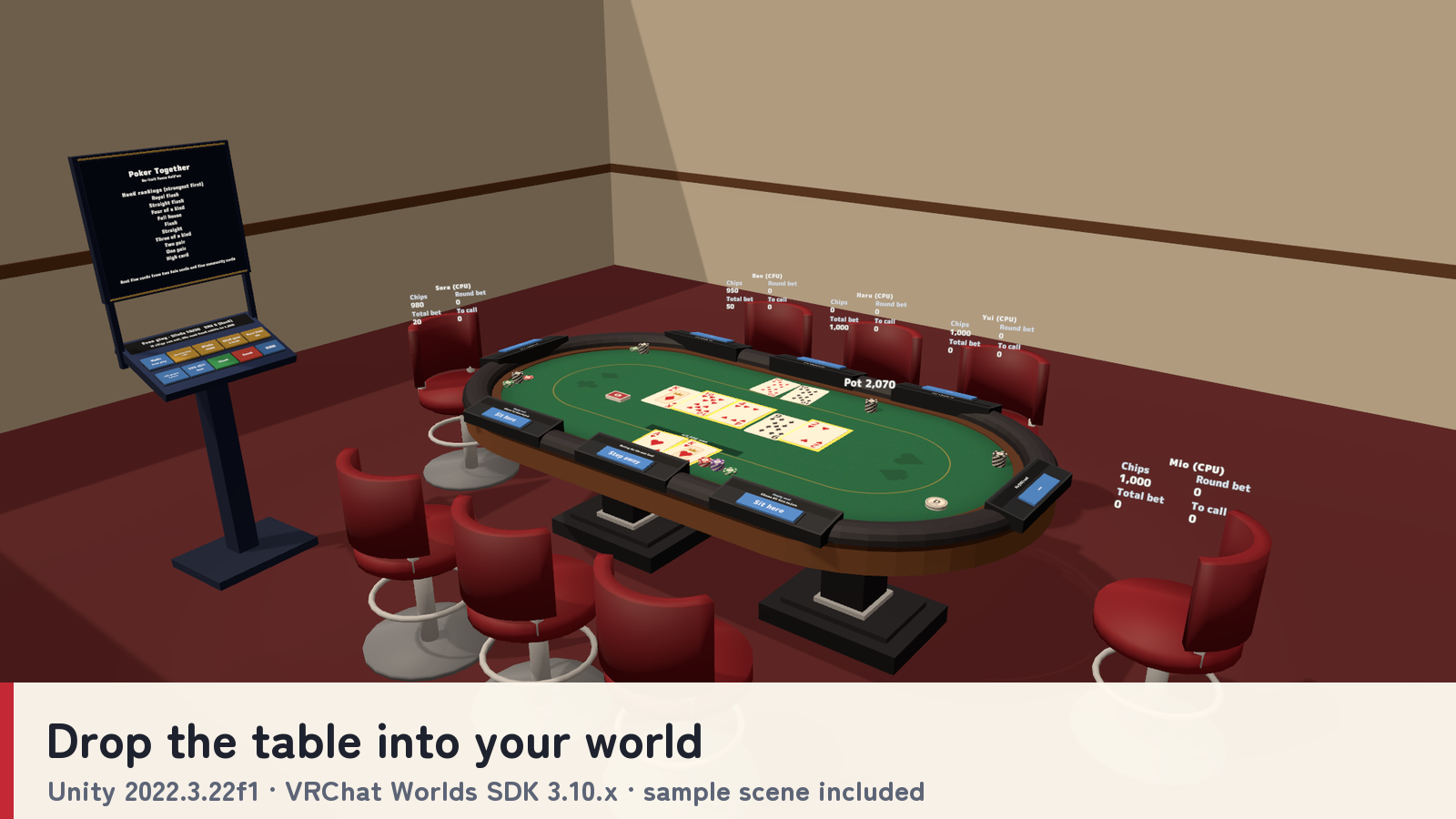 Poker Together | 8-Seat Texas Hold'em for VRChat