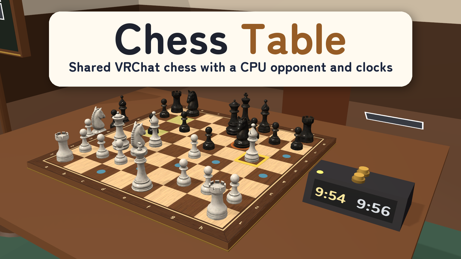 Chess Table | Shared VRChat Chess with CPU Opponent & Clocks