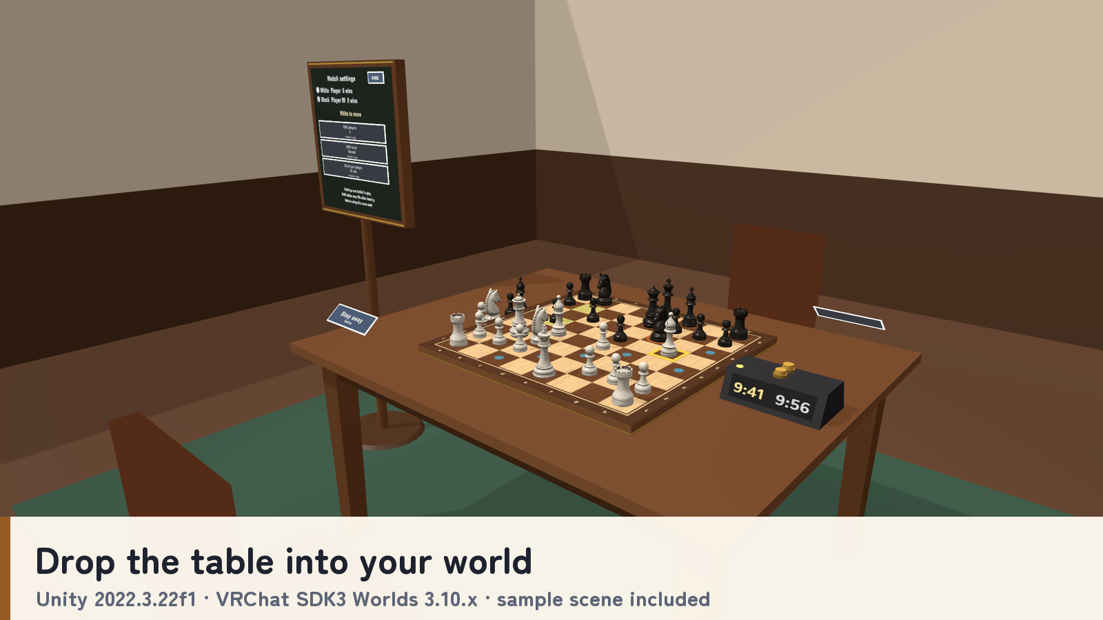 Chess Table | Shared VRChat Chess with CPU Opponent & Clocks