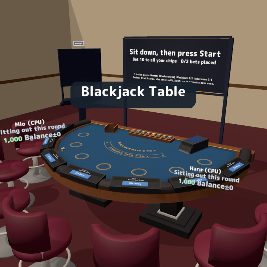 Blackjack Together | 7-Seat VRChat Table with CPU Players