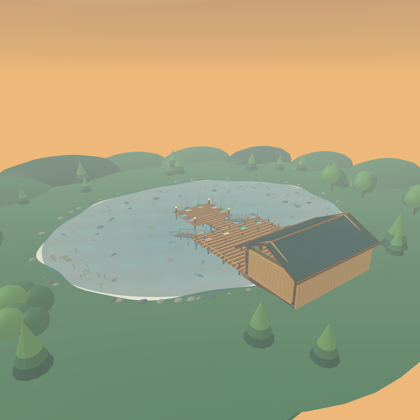 LANTERN LAKE | Multiplayer Fishing World & Game Prefab for VRChat