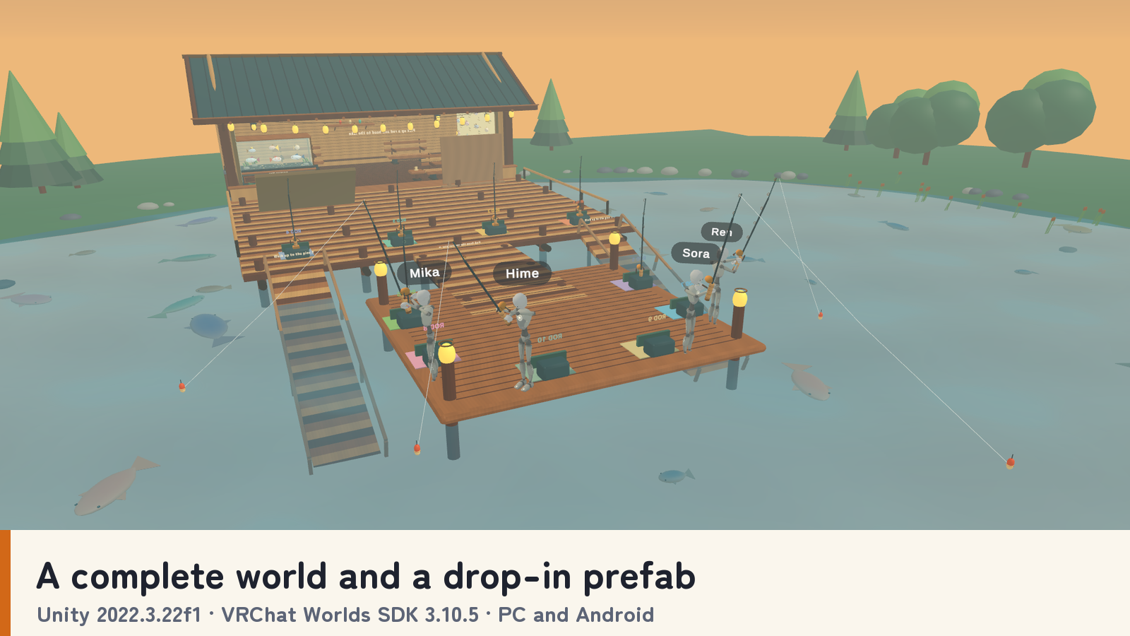 LANTERN LAKE | Multiplayer Fishing World & Game Prefab for VRChat