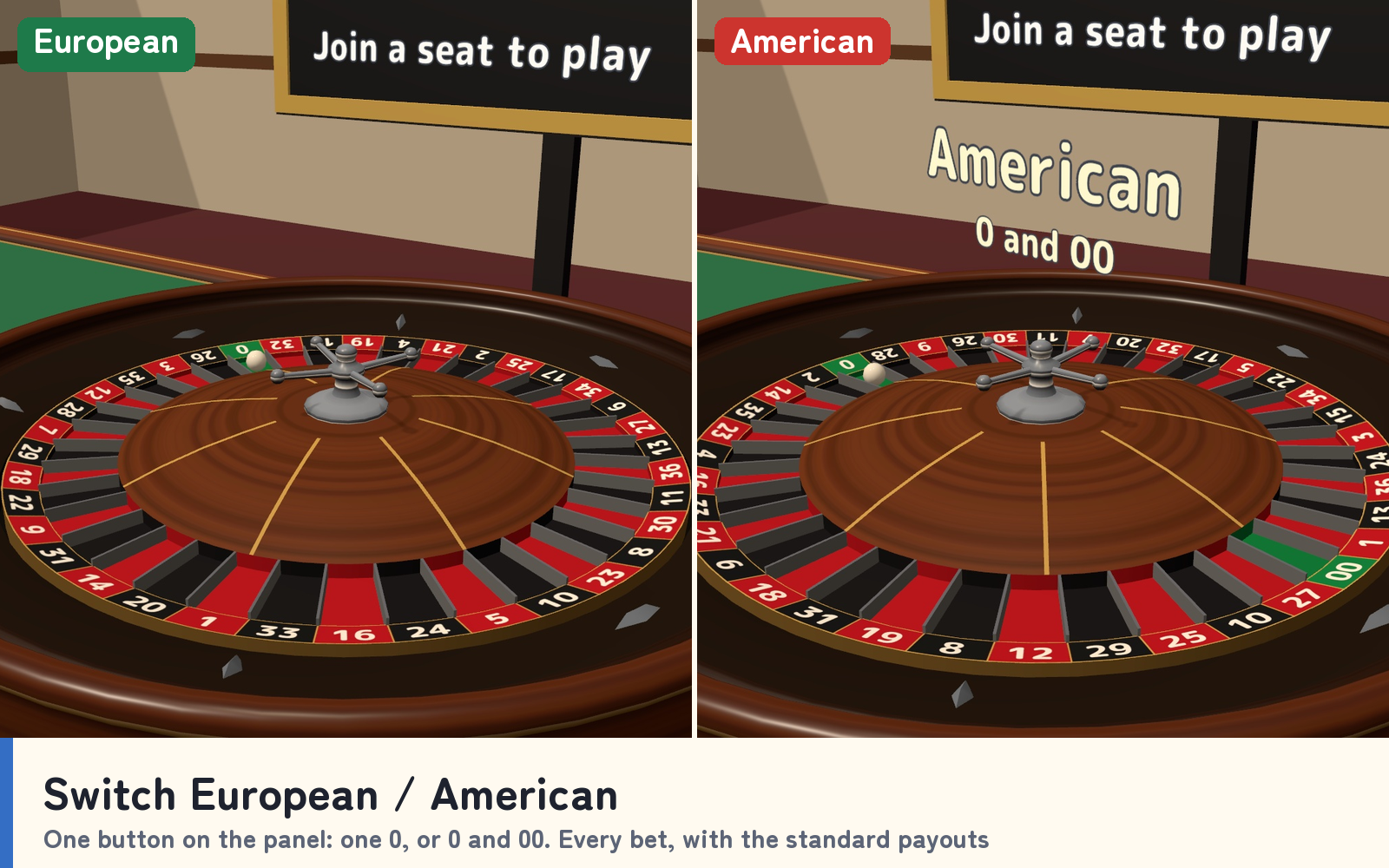 Roulette Together | 6-Seat VRChat Table with CPU Guests