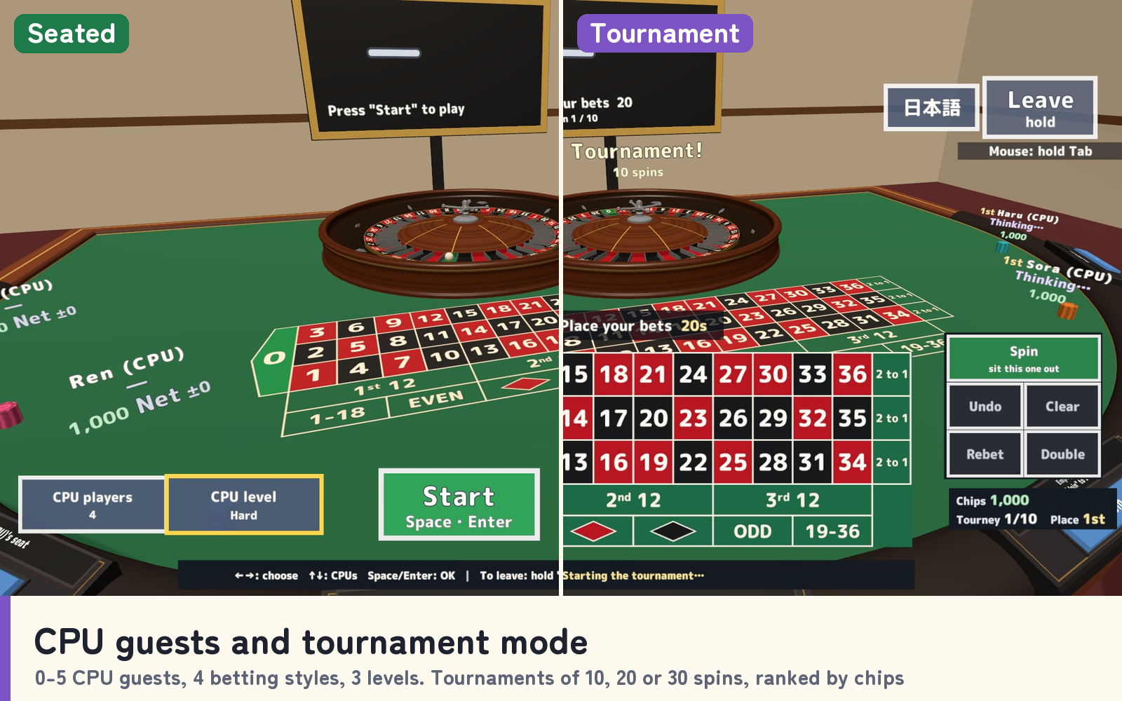 Roulette Together | 6-Seat VRChat Table with CPU Guests