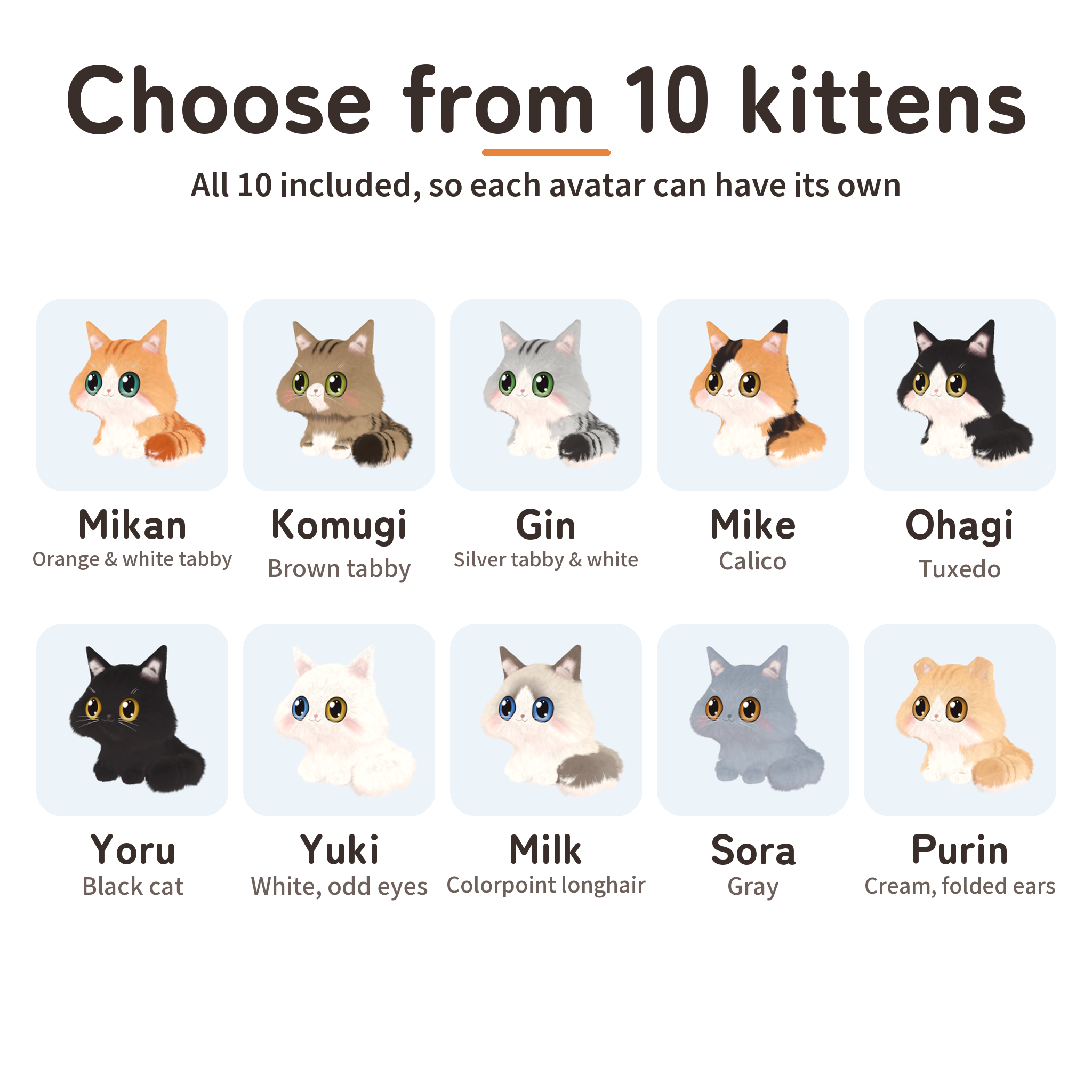 Pettable Shoulder Kitten | 10 Kittens · 6 Riding Styles for VRChat Avatars (Modular Avatar)