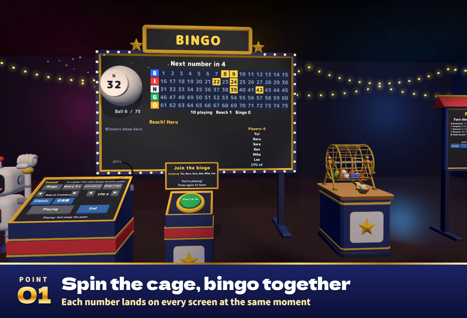 Bingo Party Together | Bingo, Prize Draw (Raffle) & Rock-Paper-Scissors for VRChat
