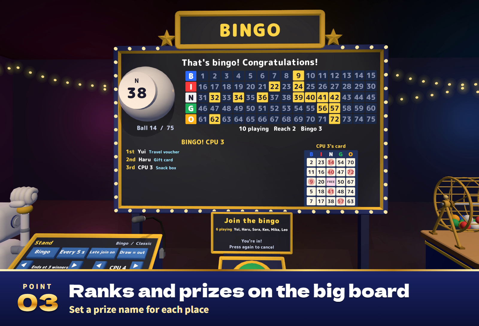 Bingo Party Together | Bingo, Prize Draw (Raffle) & Rock-Paper-Scissors for VRChat