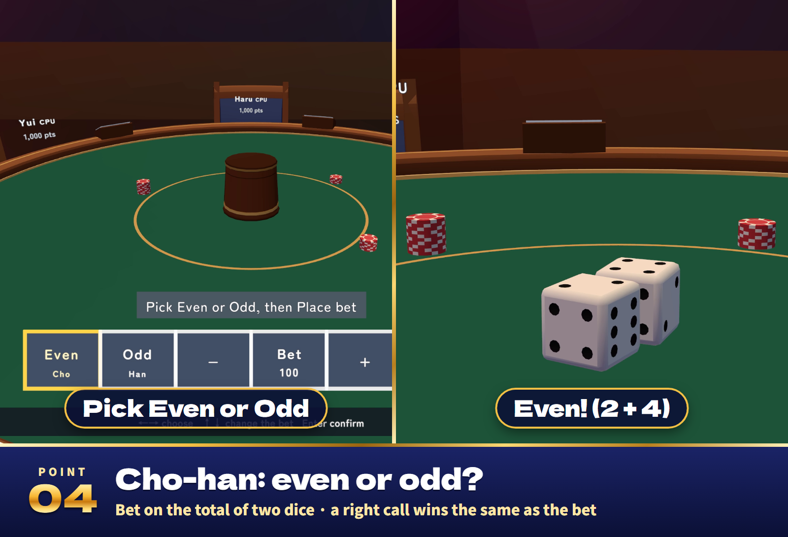 Dice Table Together | Yacht, Chinchiro, Liar's Dice & Cho-han with CPU Players for VRChat