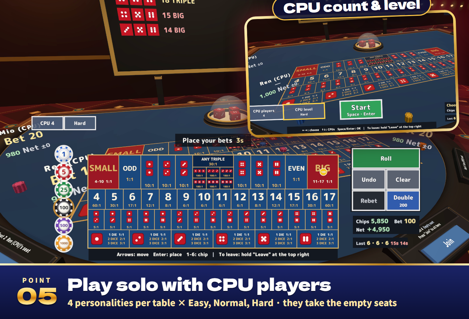 Casino Together | Baccarat, Sic Bo & Craps with CPU Players for VRChat
