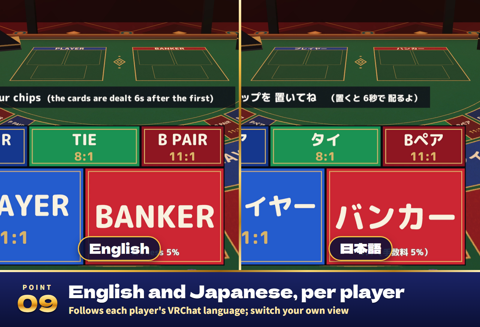 Casino Together | Baccarat, Sic Bo & Craps with CPU Players for VRChat