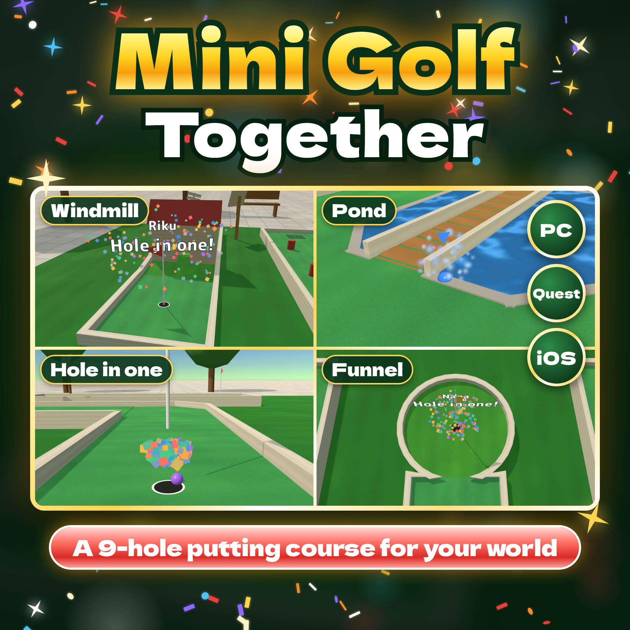 Mini Golf Together | 9-Hole Putting Course with CPU Players for VRChat