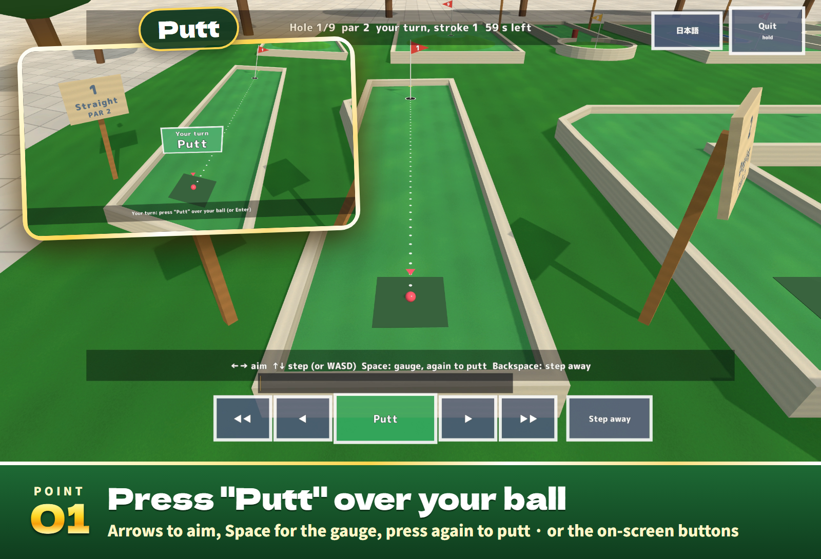 Mini Golf Together | 9-Hole Putting Course with CPU Players for VRChat
