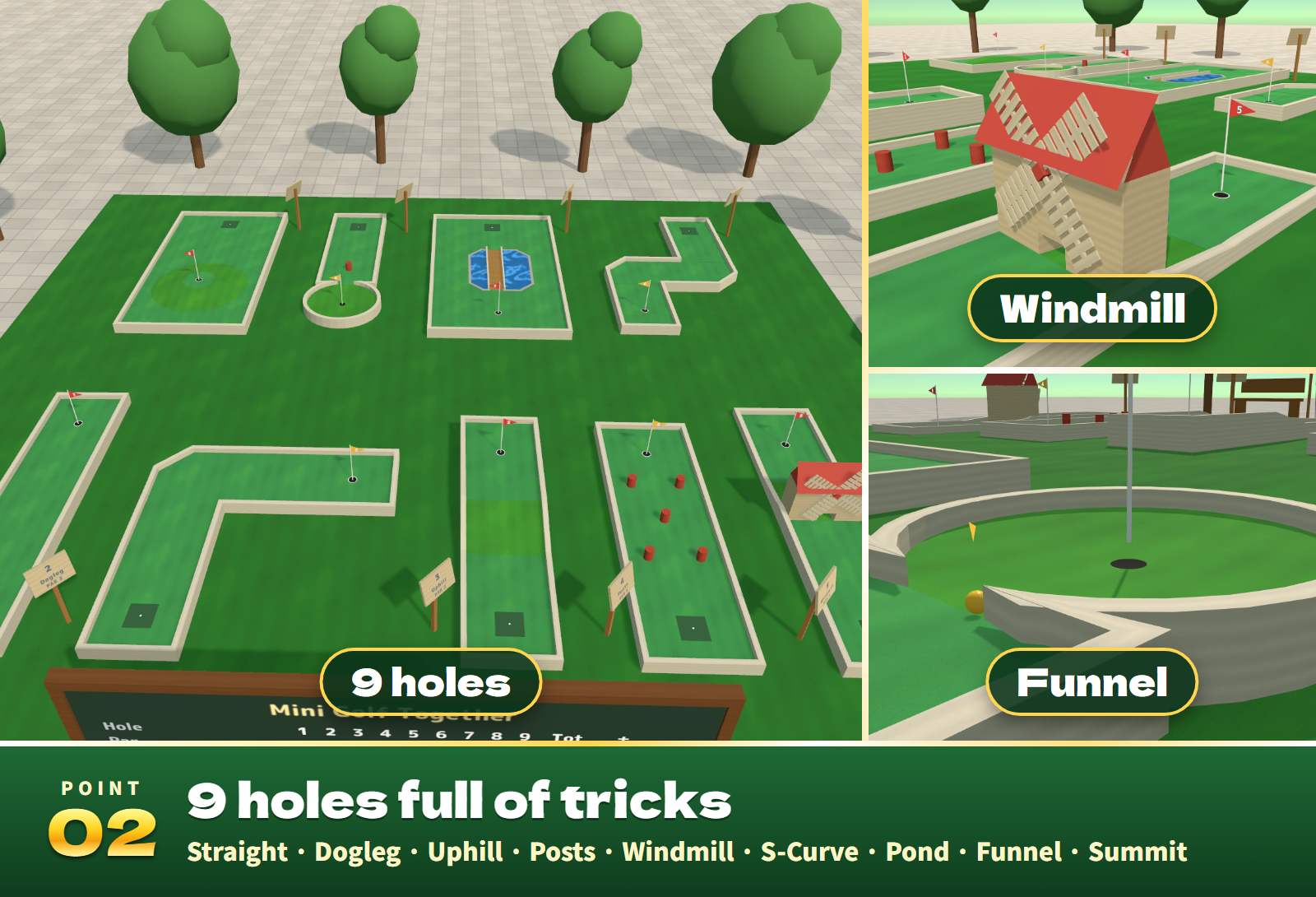 Mini Golf Together | 9-Hole Putting Course with CPU Players for VRChat