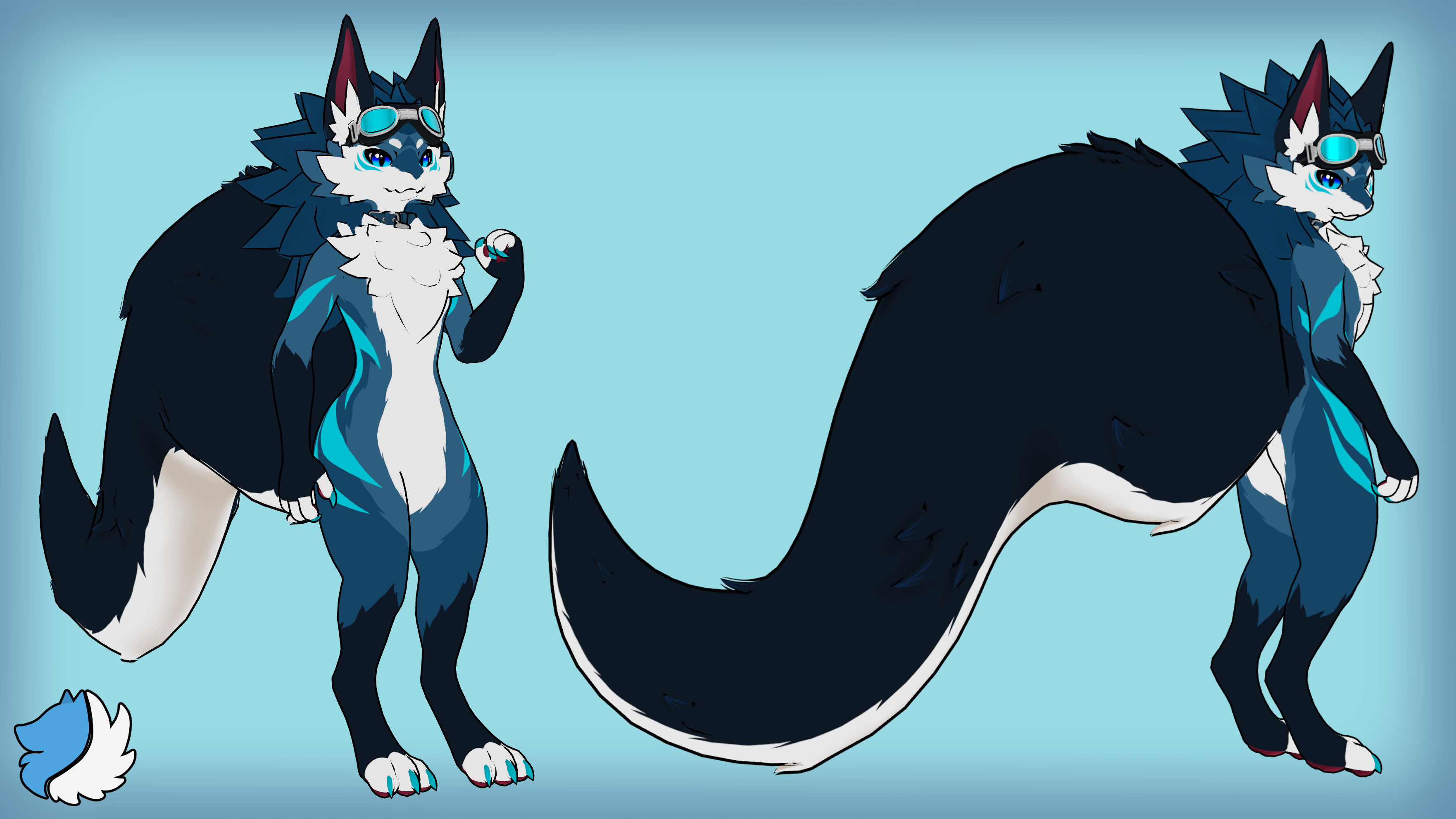 Arced Fluffy Tail- VRChat Accessory