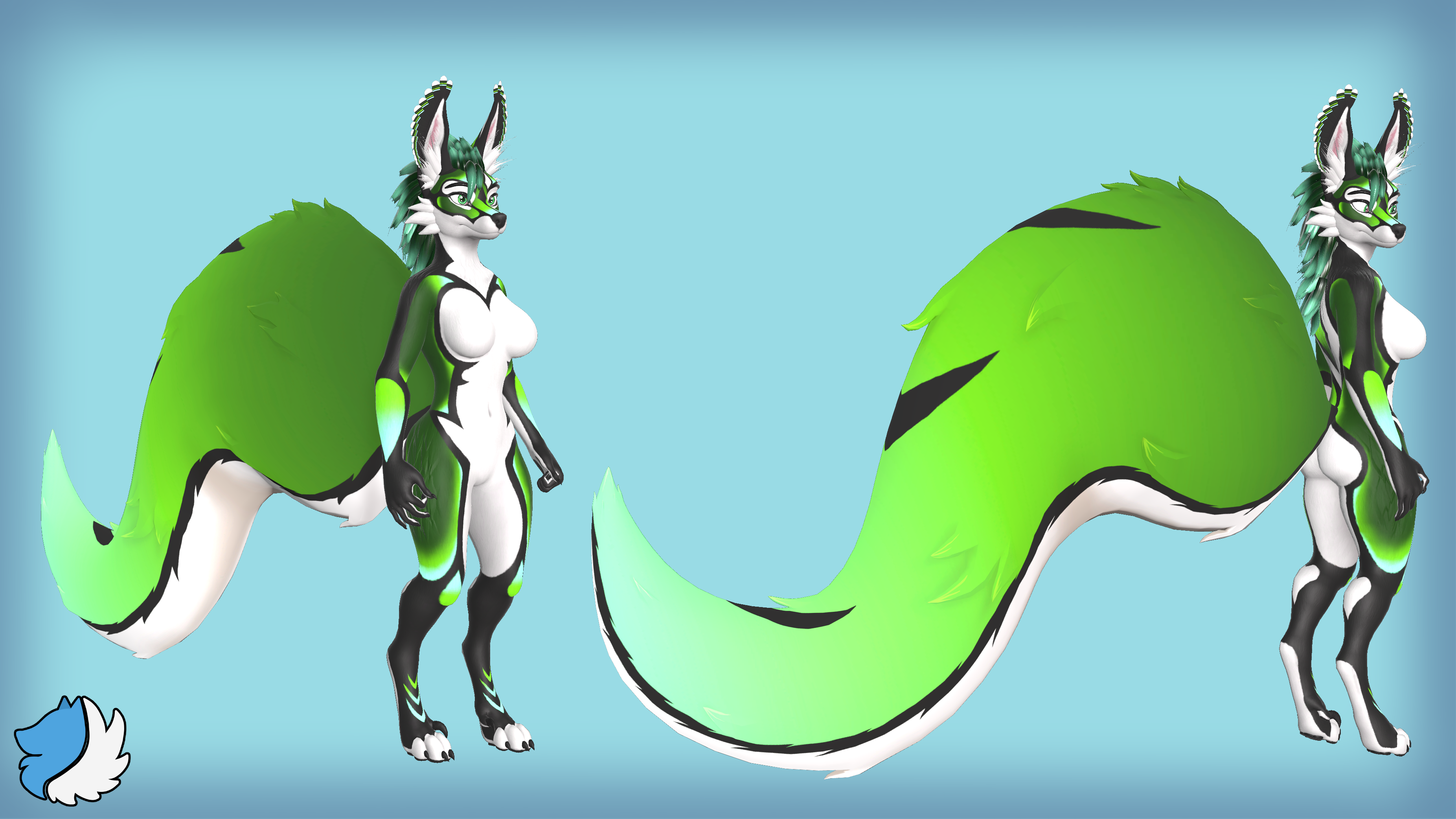 Arced Fluffy Tail- VRChat Accessory