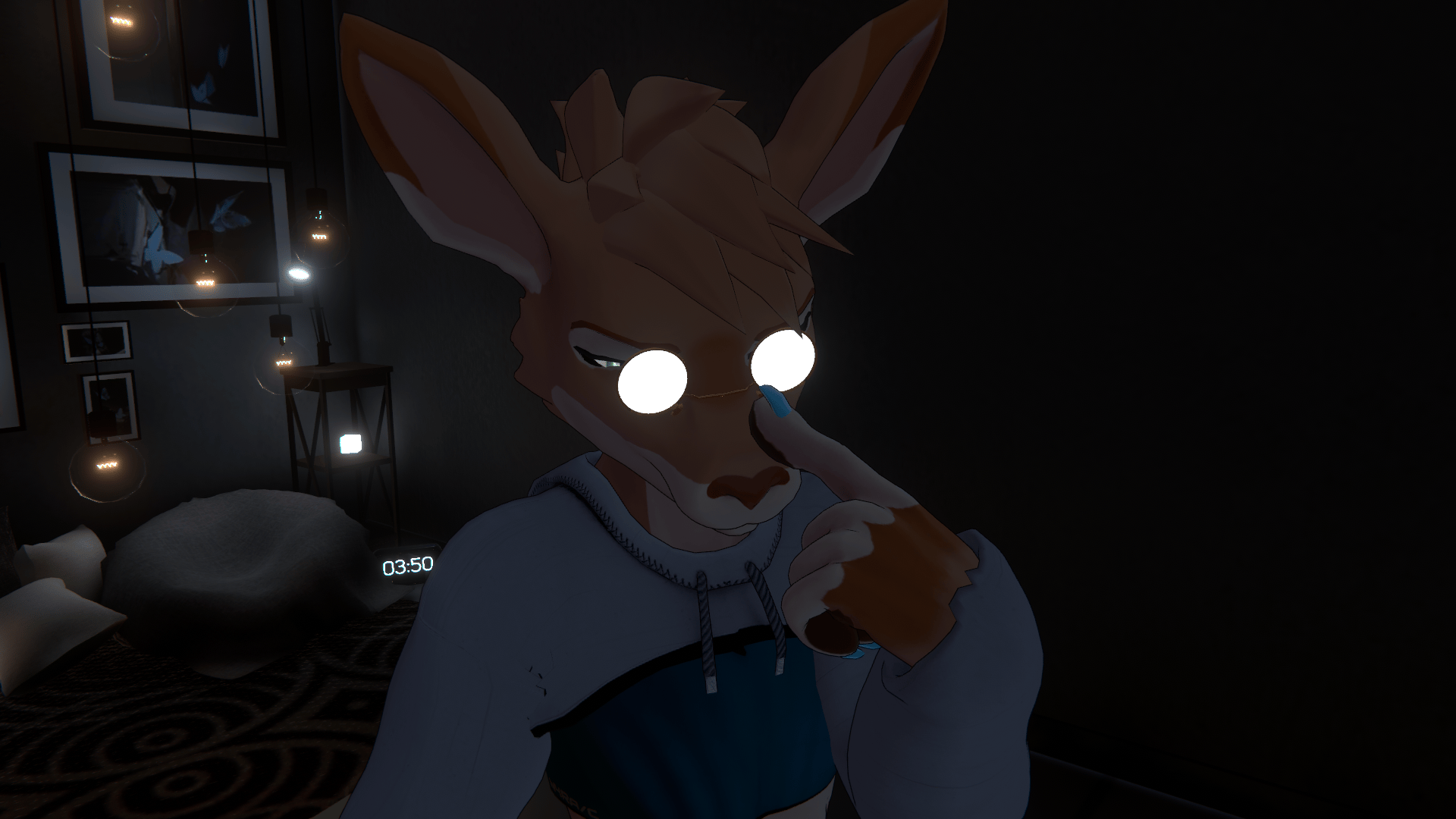 Pince-Nez Glasses for Avatars with Muzzles