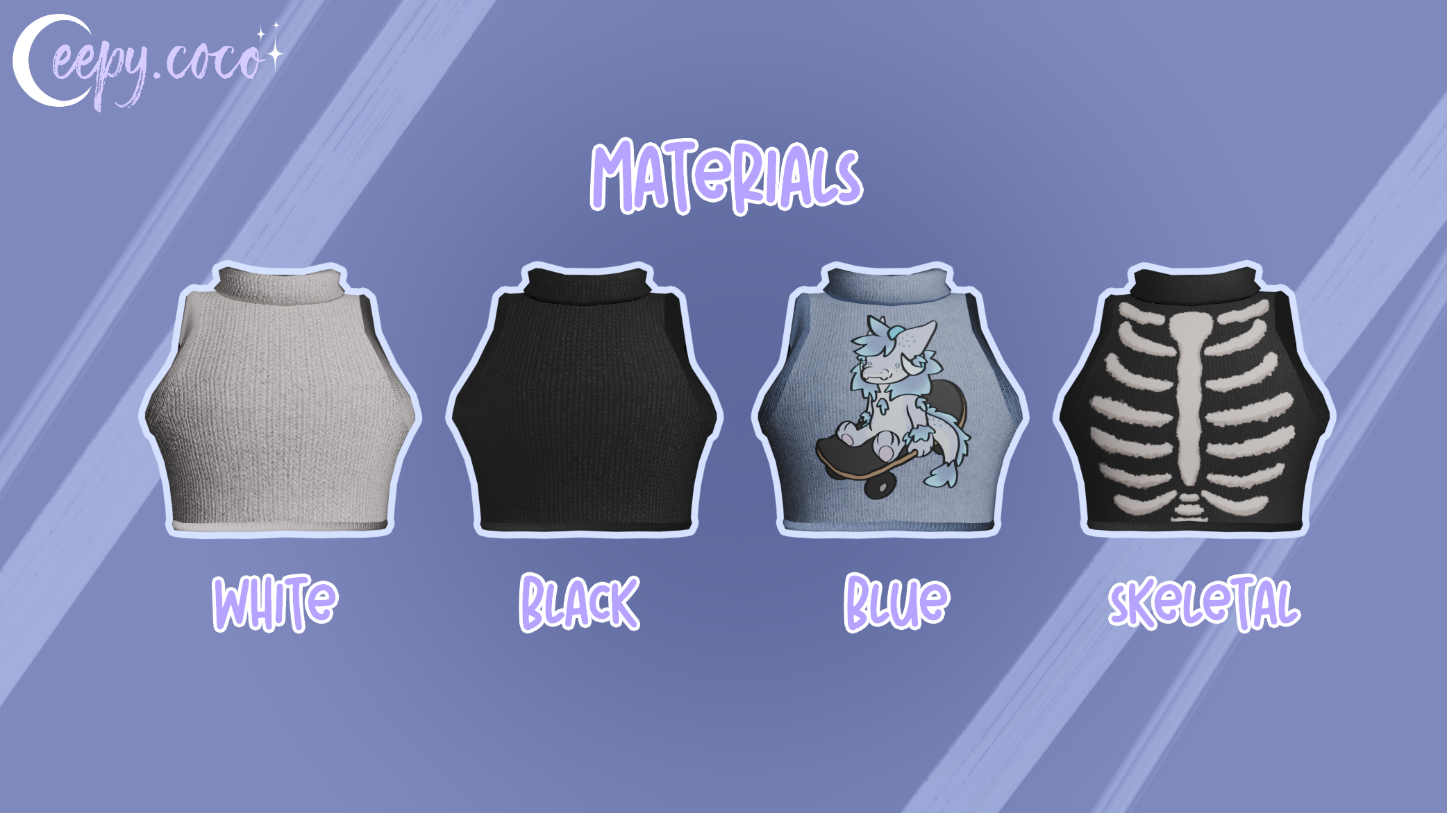 Cropped Tank Top for Winterbold - VRChat Avatar Asset