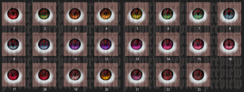 Crosshairs Eye Textures for Sunny Head