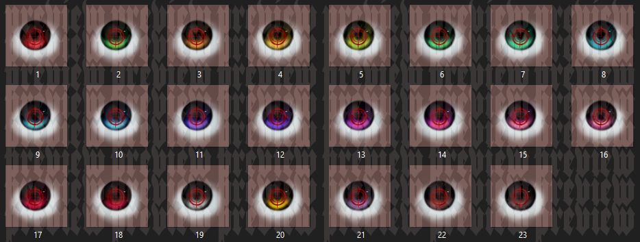 Crosshairs Eye Textures for Sunny Head