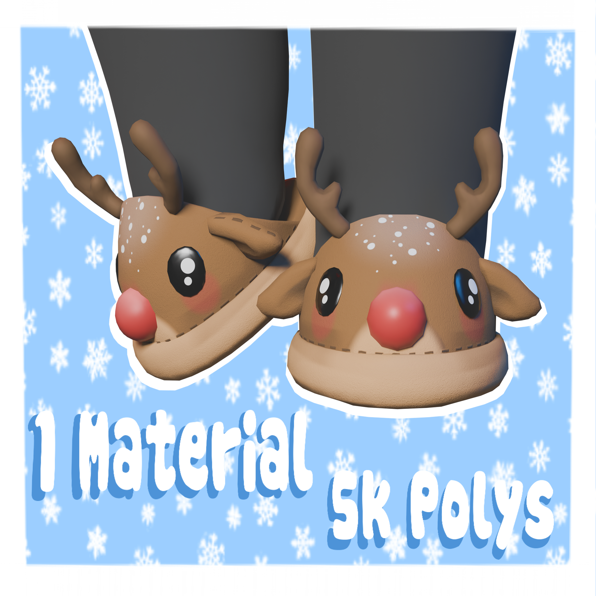 Reindeer Slippers (PERSONAL/COMMERCIAL LICENSE)