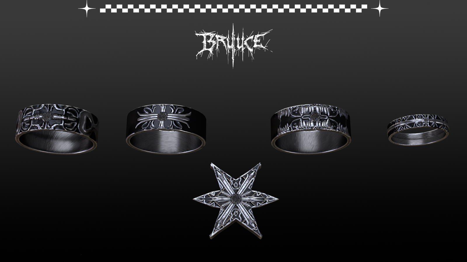 Chrome Rings Set