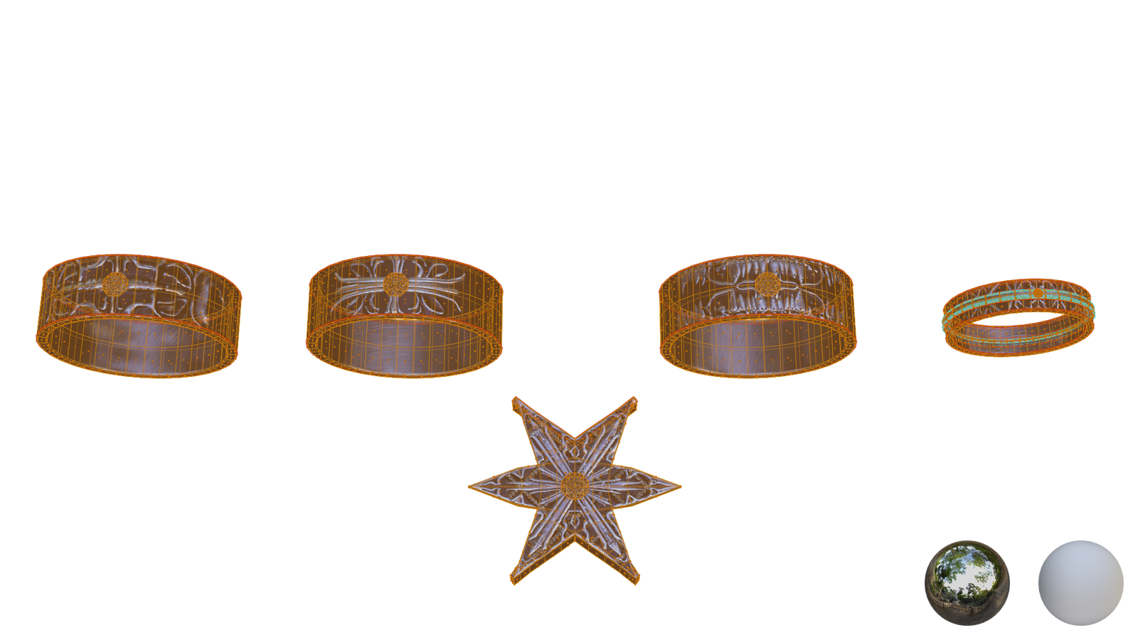 Chrome Rings Set