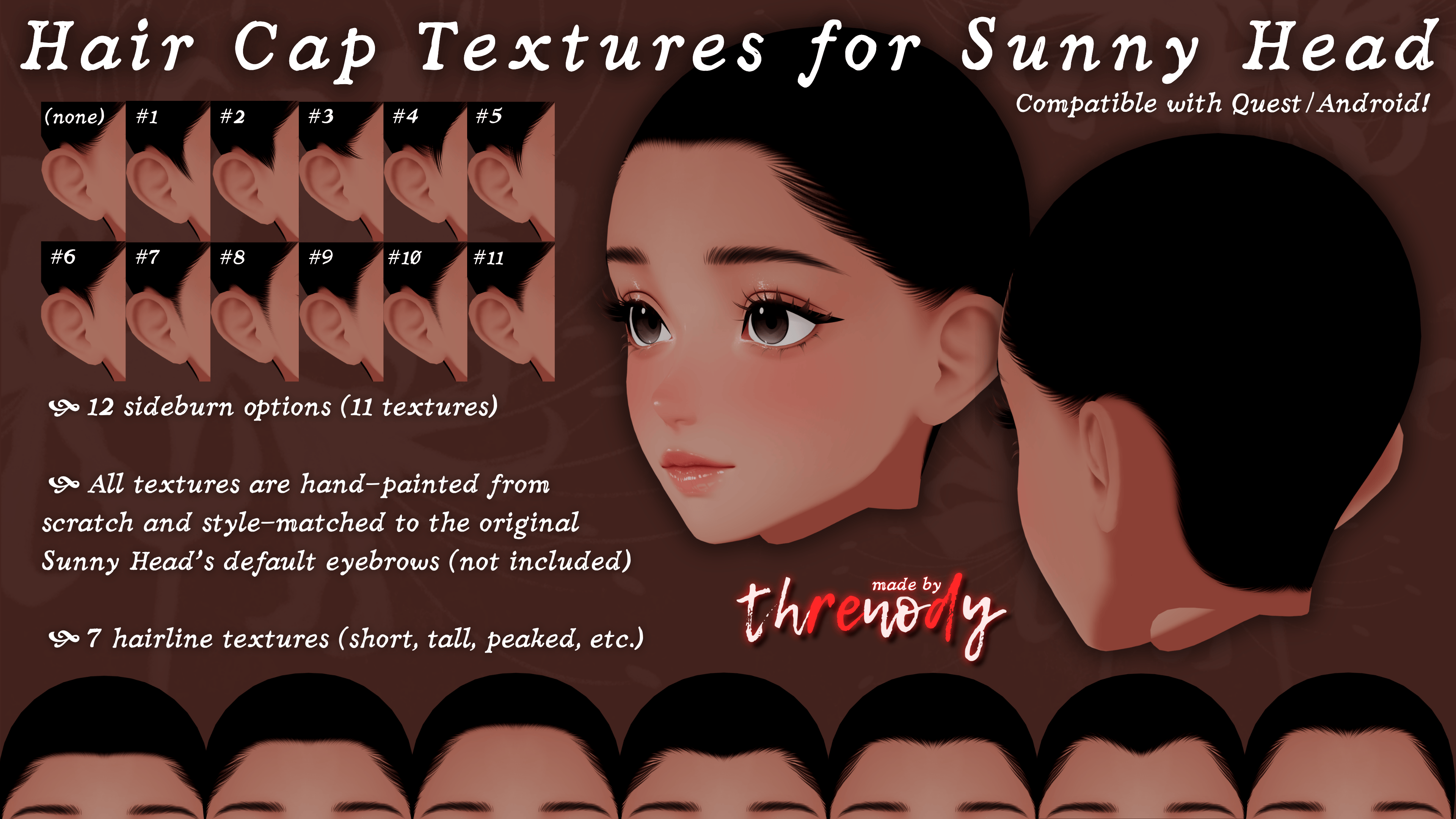 Hair Cap Texture Pack「Sunny Head」