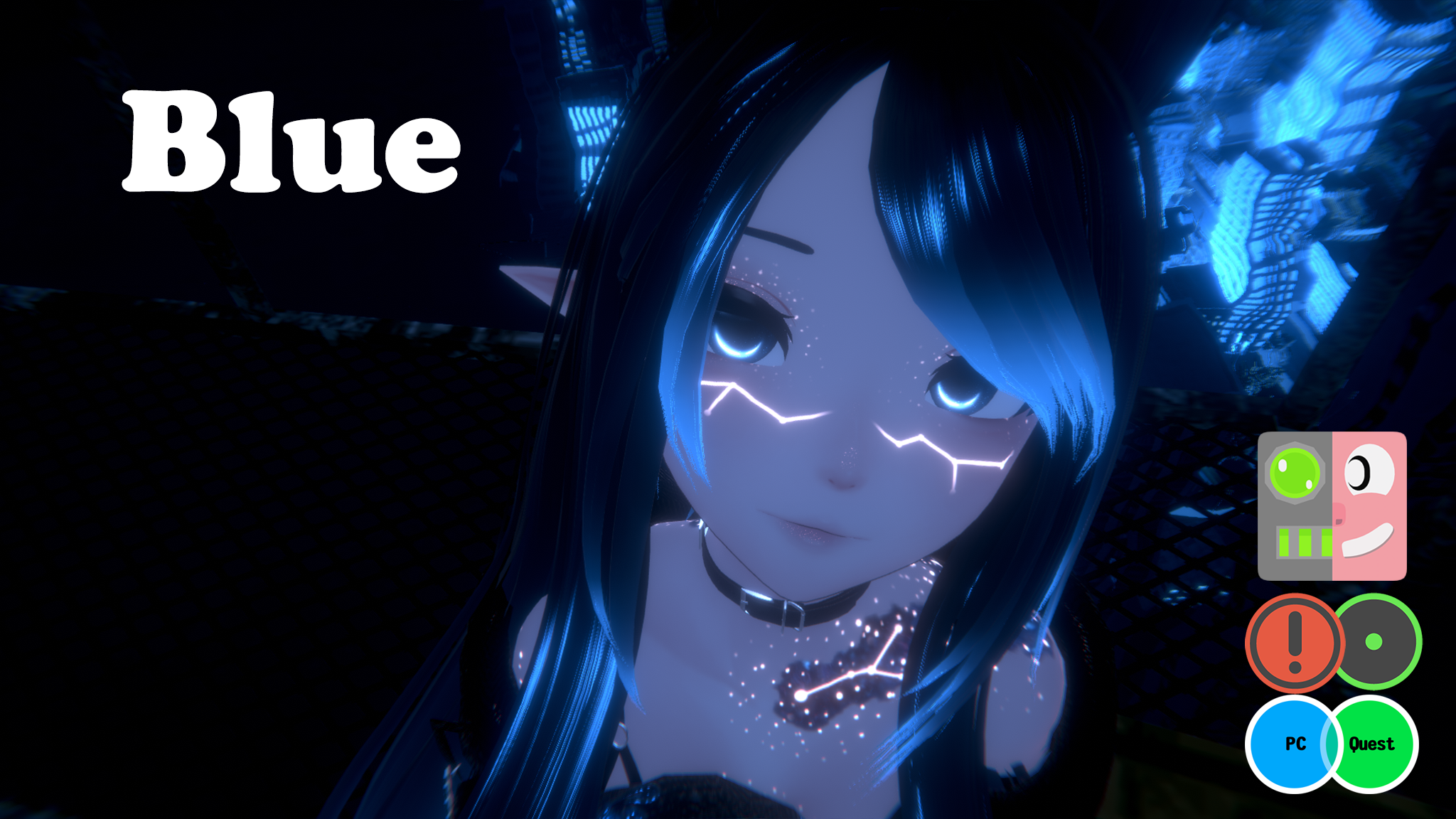 Blue the Space Bunny ππ (PC, OPTI, QUEST, VRCFT / Face Tracking, SPS, Gogo Loco)