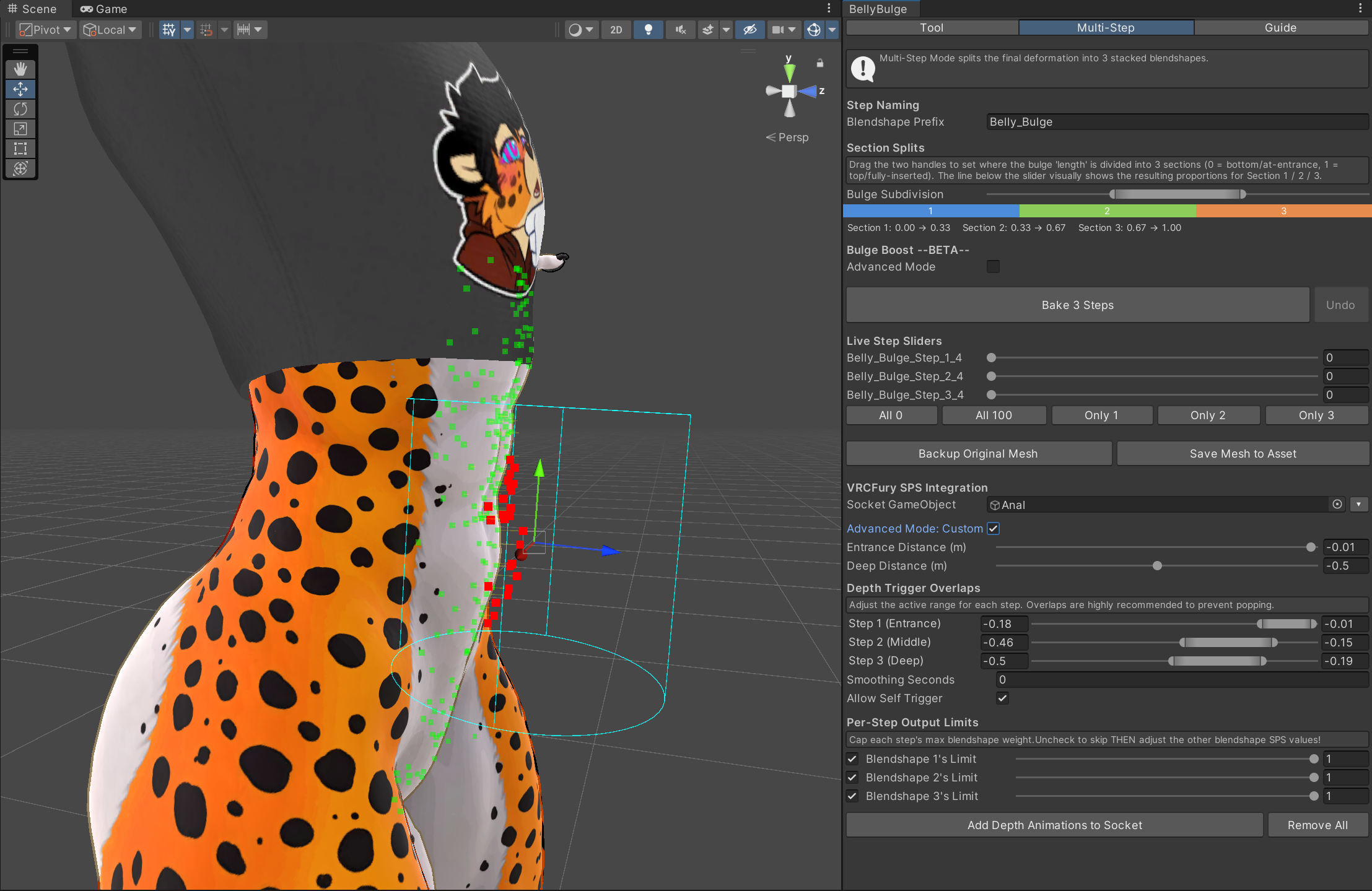 Universal Belly Bump and Mesh Deformation Tool for Unity