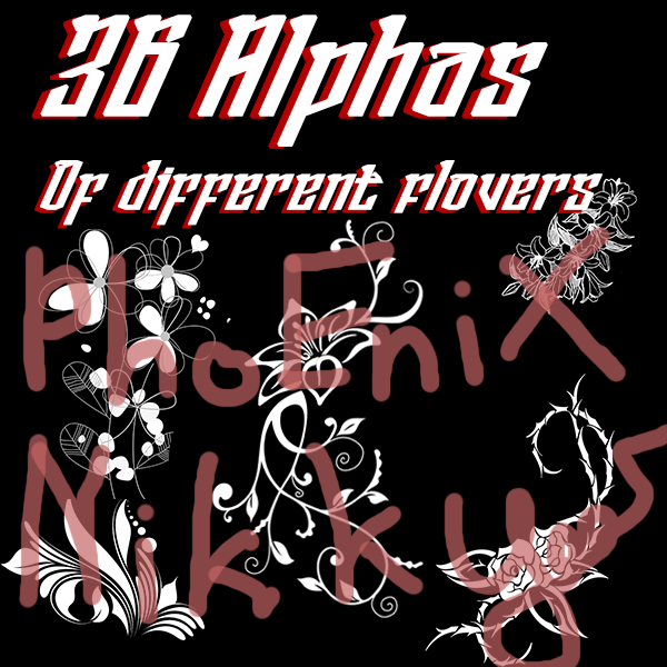 Flowers Alphas for Substance painter