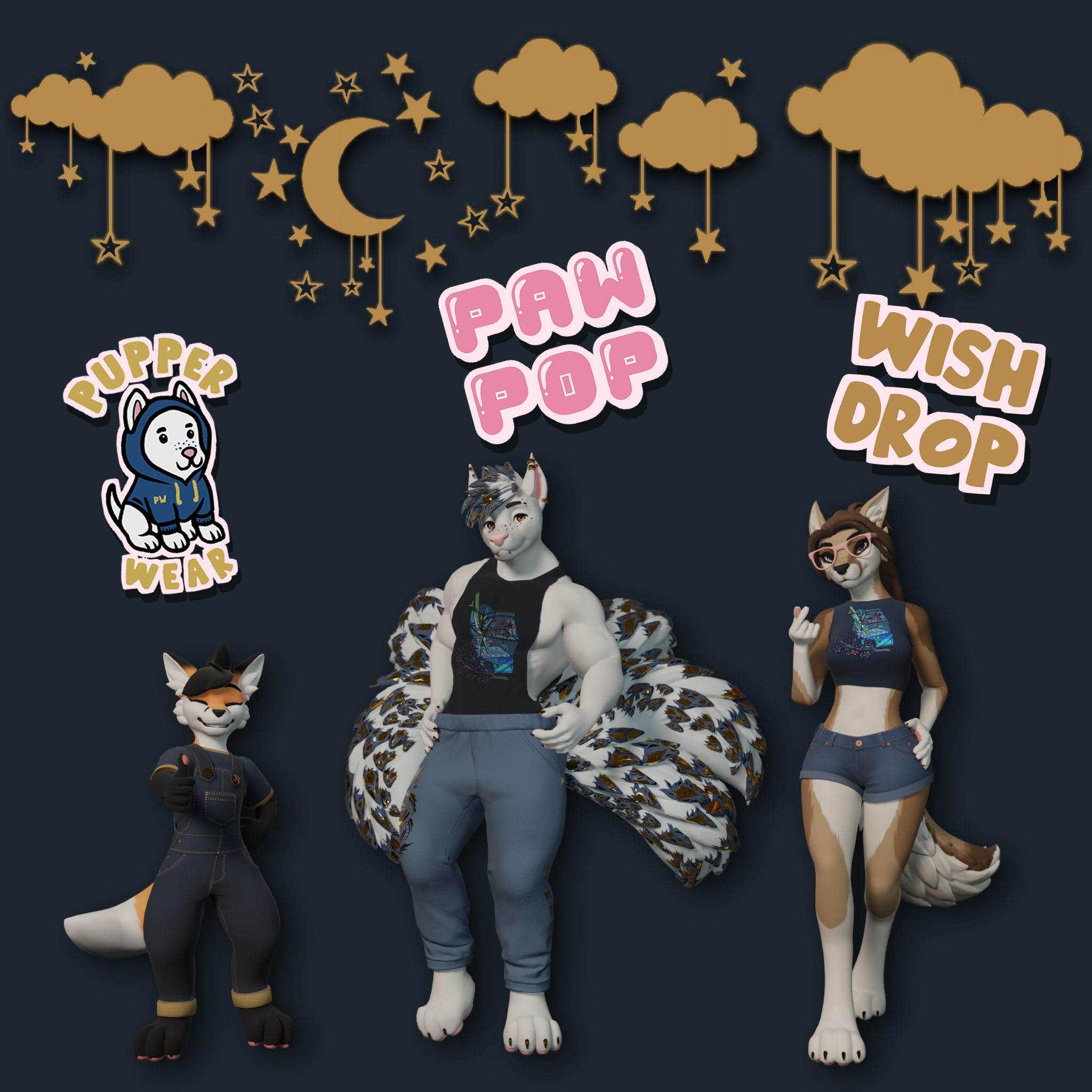 Pupper Wear - Paw Pop Collection - Wish Drop - Winterpaw