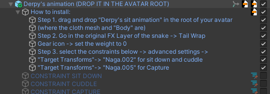 Sitting and Cuddling animation for the Origin Snake