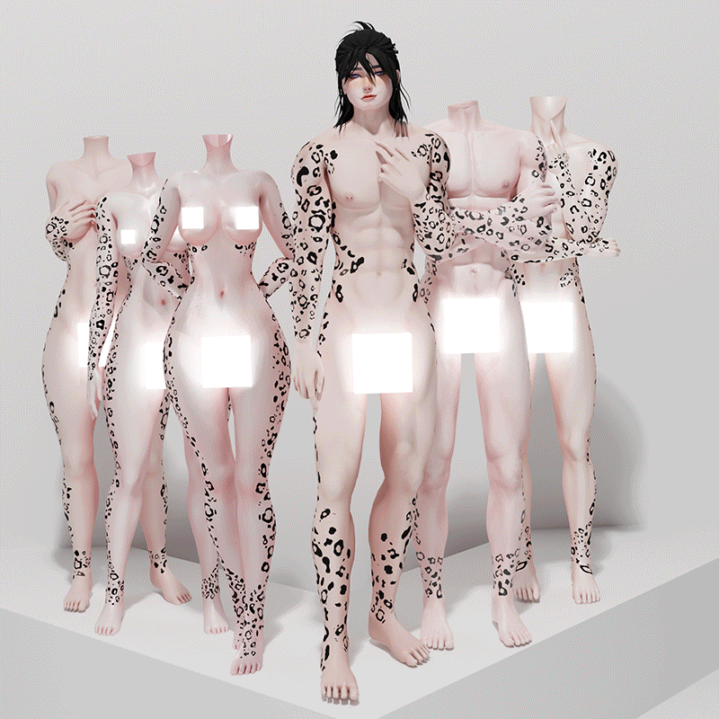 Leophard veil Tattoo texture(Akii,Dolly Molly,E-boy,E-Girl,Hazie, SlimFit,TVF) 